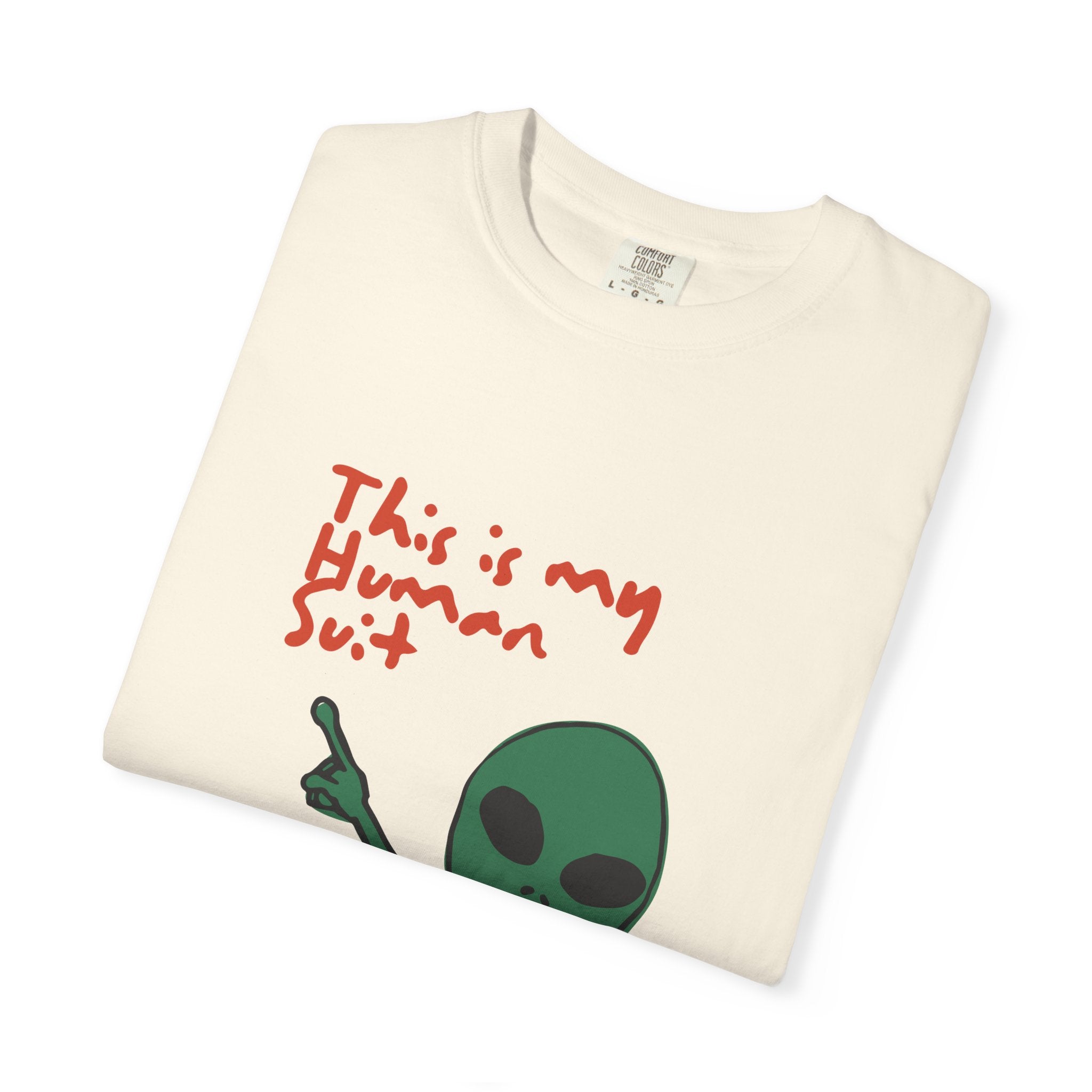 Alien Pointing T‑Shirt — "This Is My Human Suit" Graphic Tee