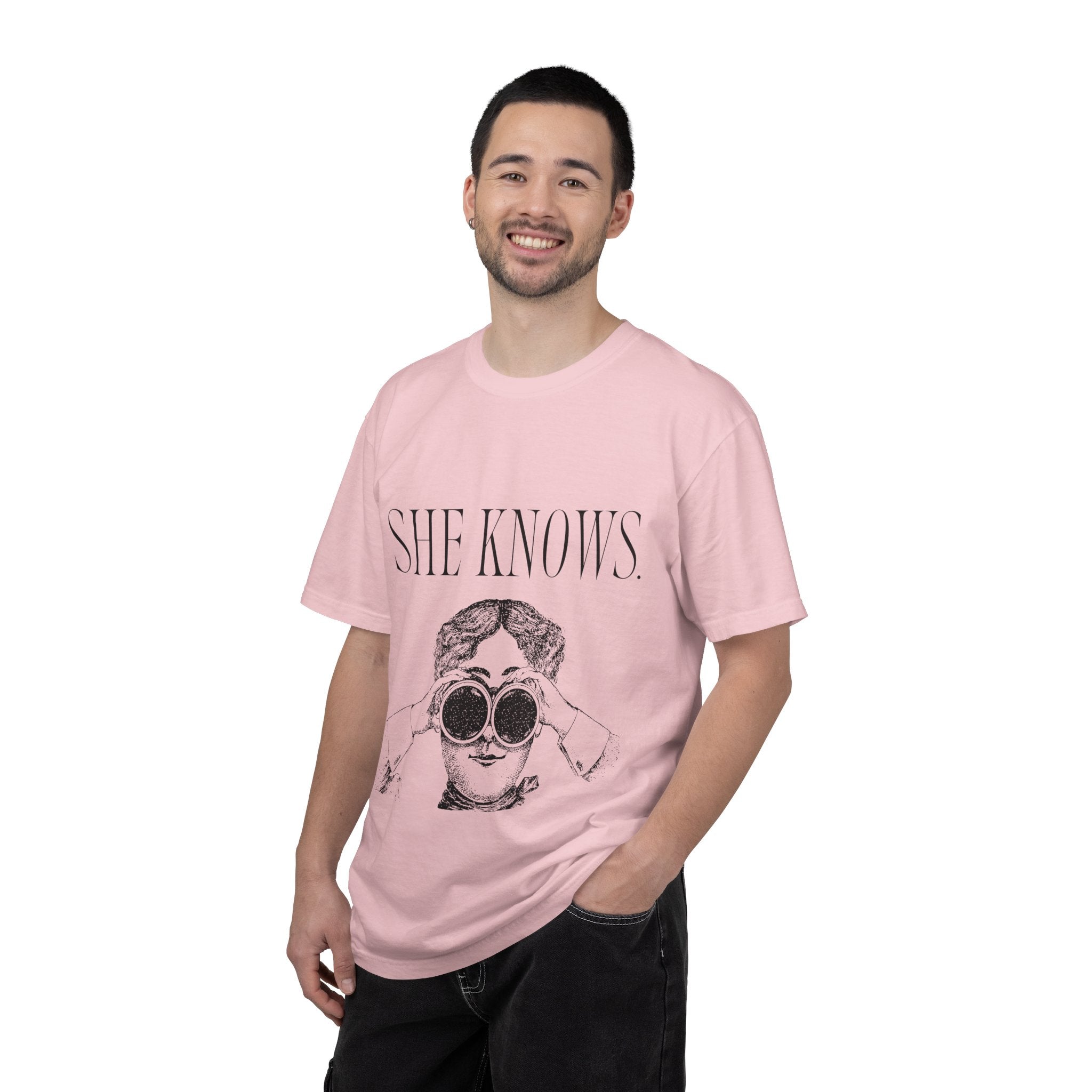 She Knows T-Shirt — Vintage Binoculars Graphic Tee