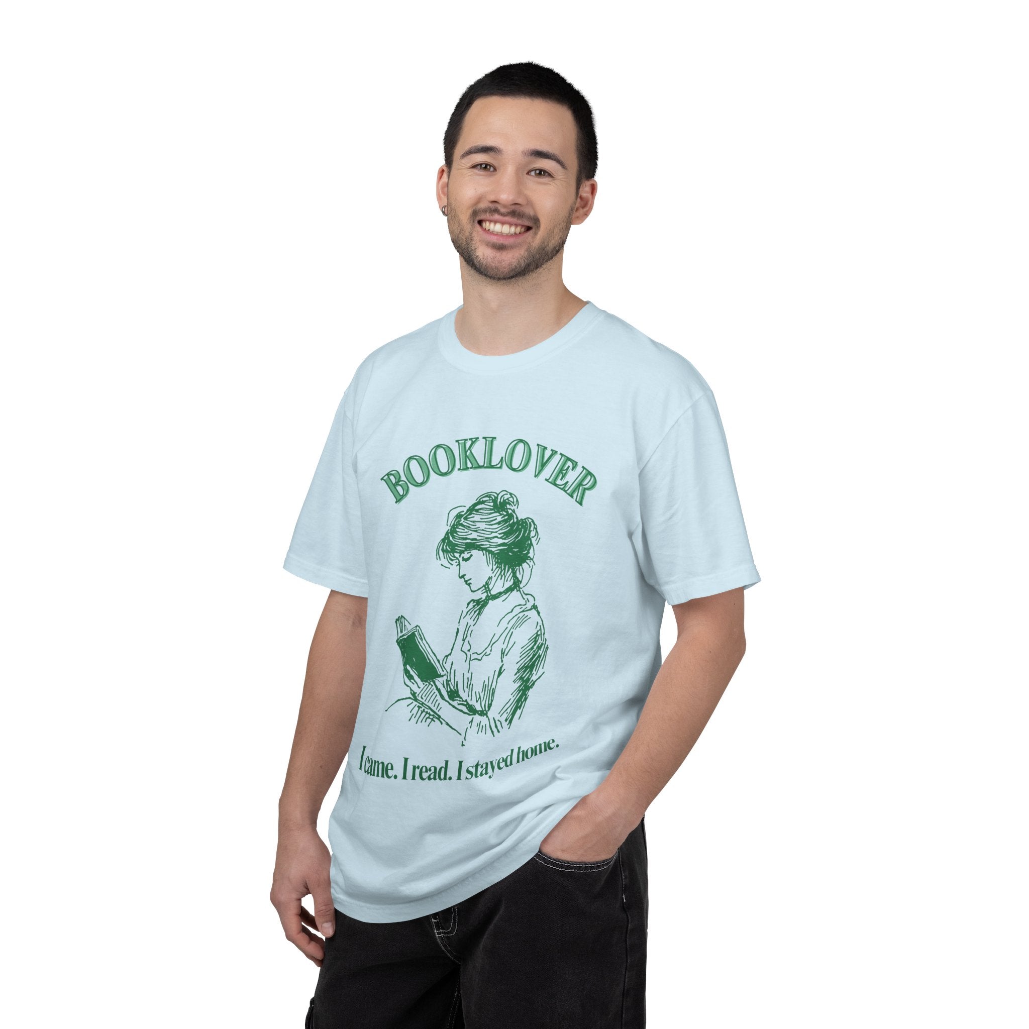Booklover T-Shirt — “I came. I read. I stayed home.” Vintage Reader Tee