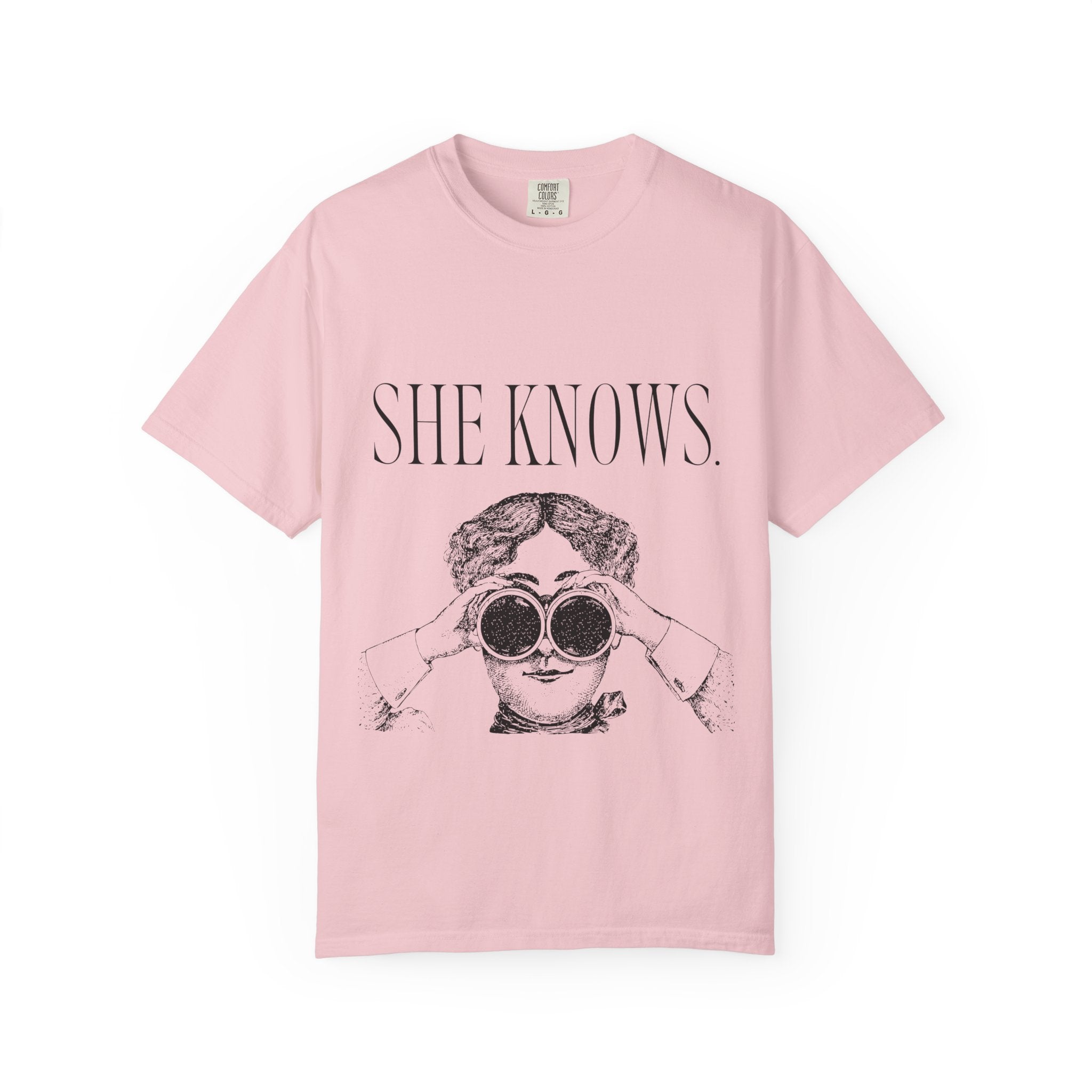 She Knows T-Shirt — Vintage Binoculars Graphic Tee