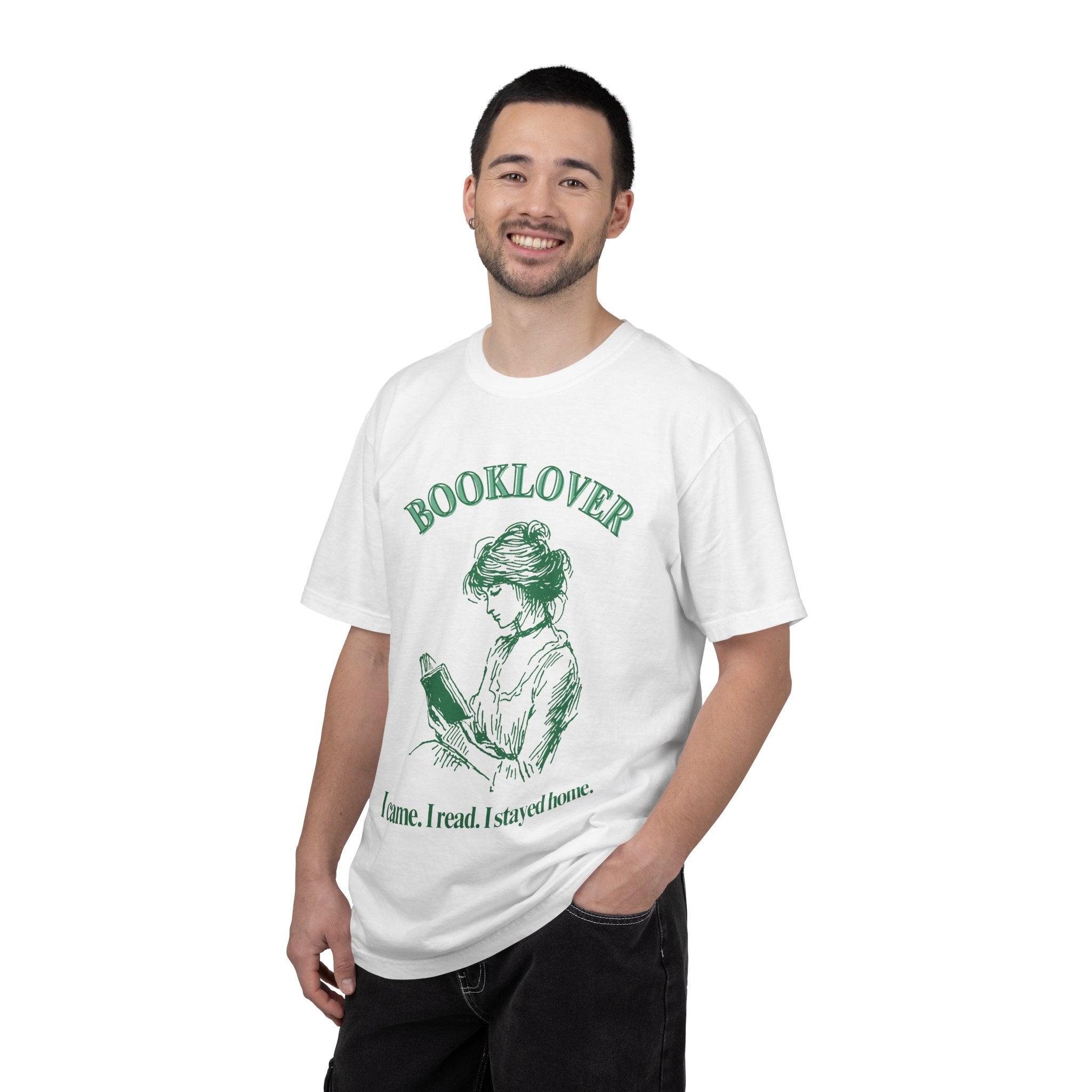 Booklover T-Shirt — “I came. I read. I stayed home.” Vintage Reader Tee
