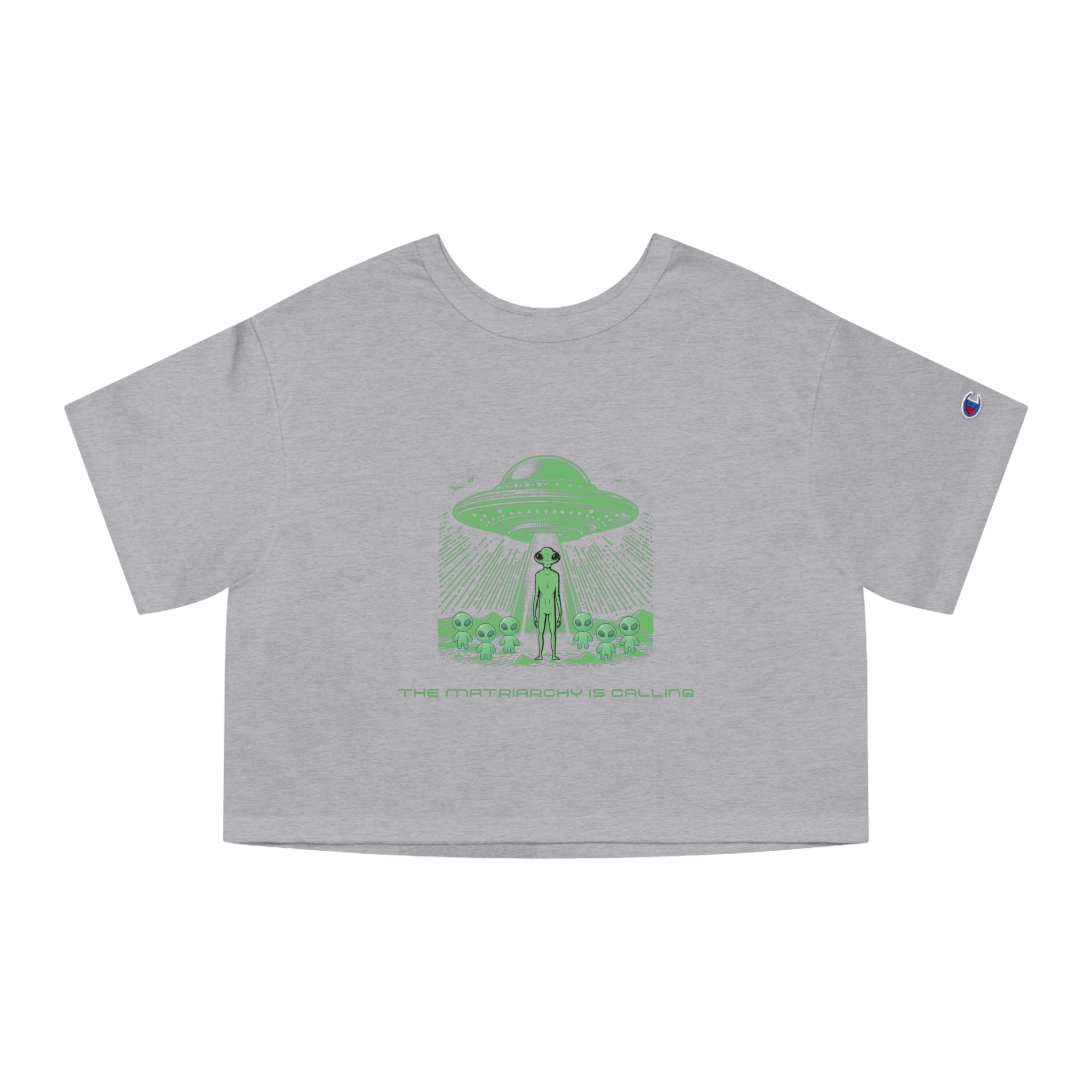 Alien Abduction Crop Tee — "The Invasion Is Calling" Graphic