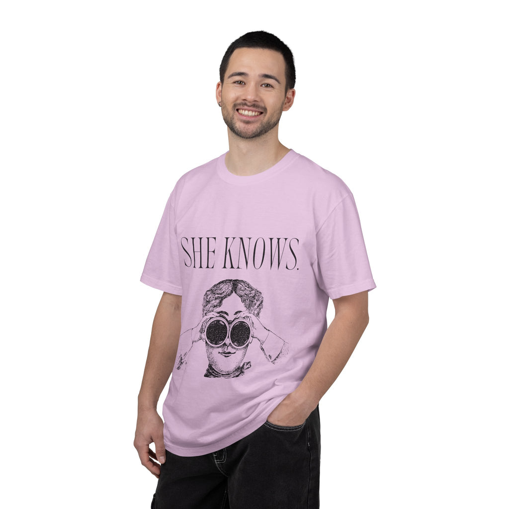 She Knows T-Shirt — Vintage Binoculars Graphic Tee