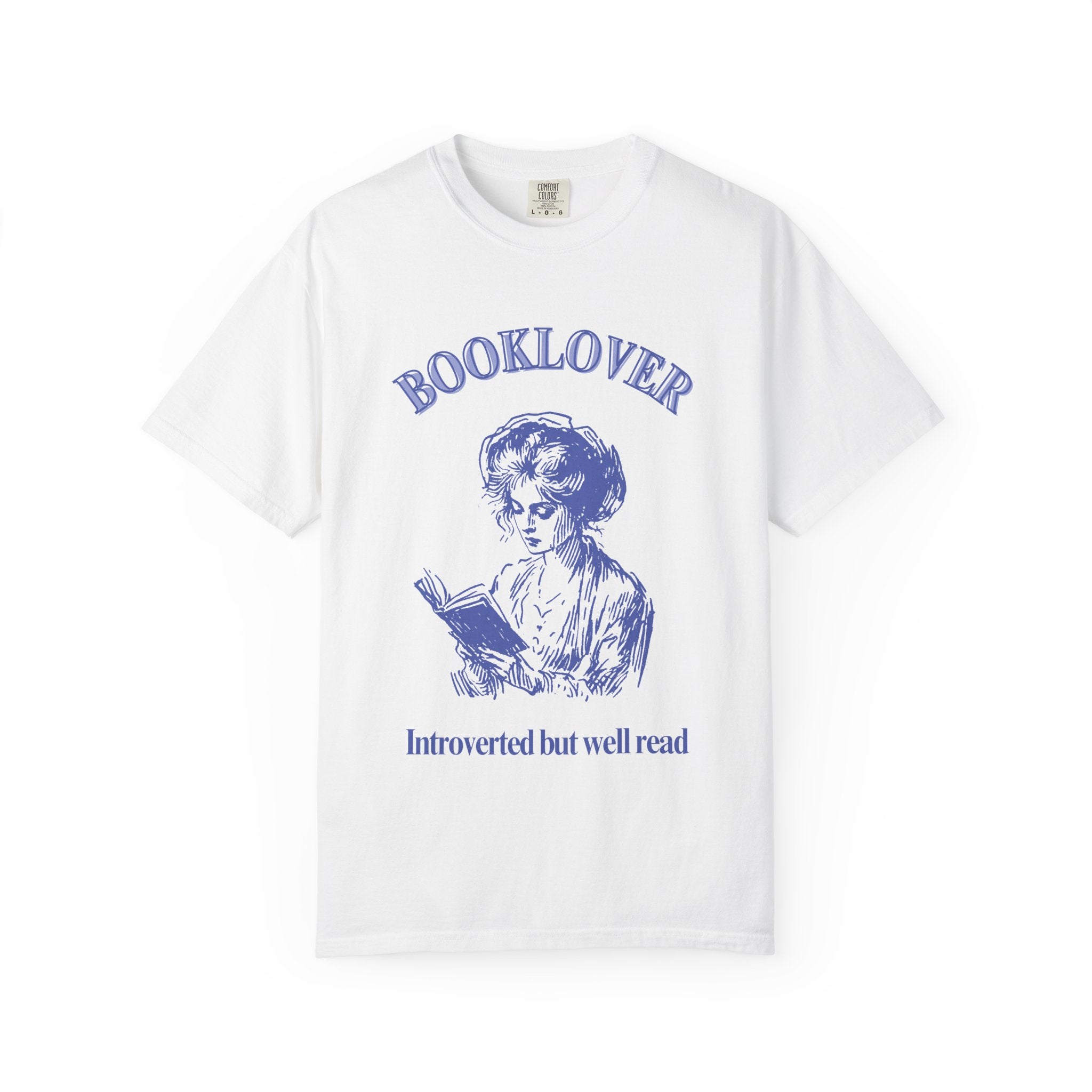 Booklover T-Shirt — "Introverted but well read" Vintage Reader Tee