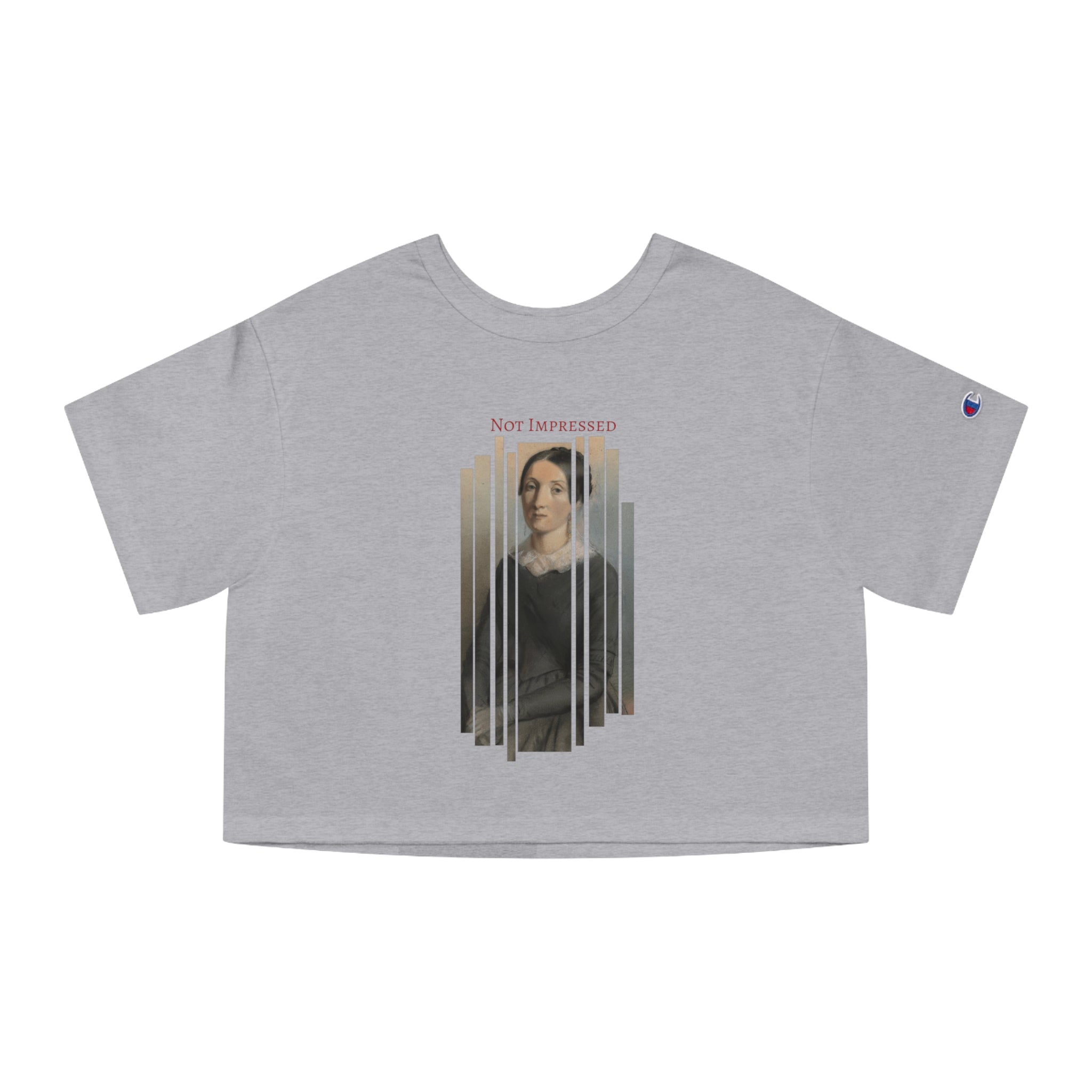 Cropped Tee — Vintage Portrait 'Not Impressed' Graphic