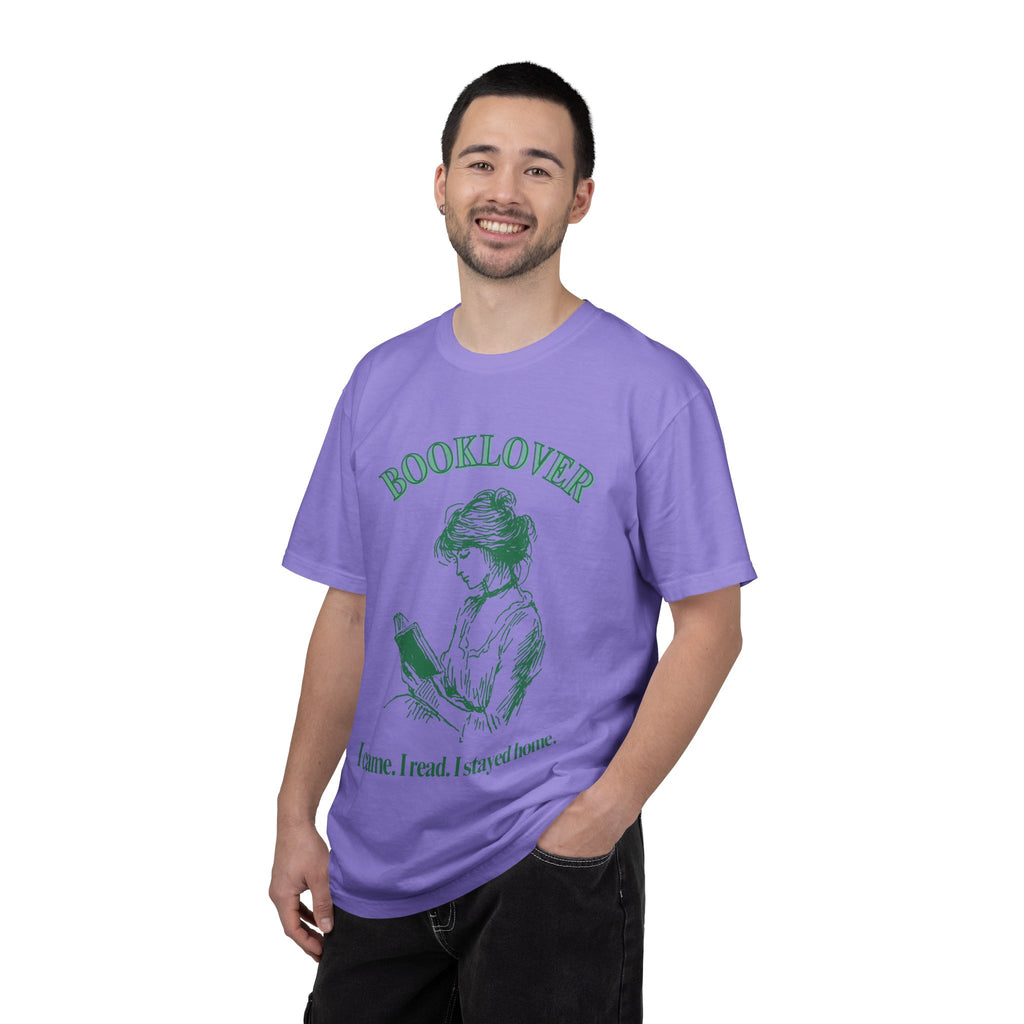 Booklover T-Shirt — “I came. I read. I stayed home.” Vintage Reader Tee