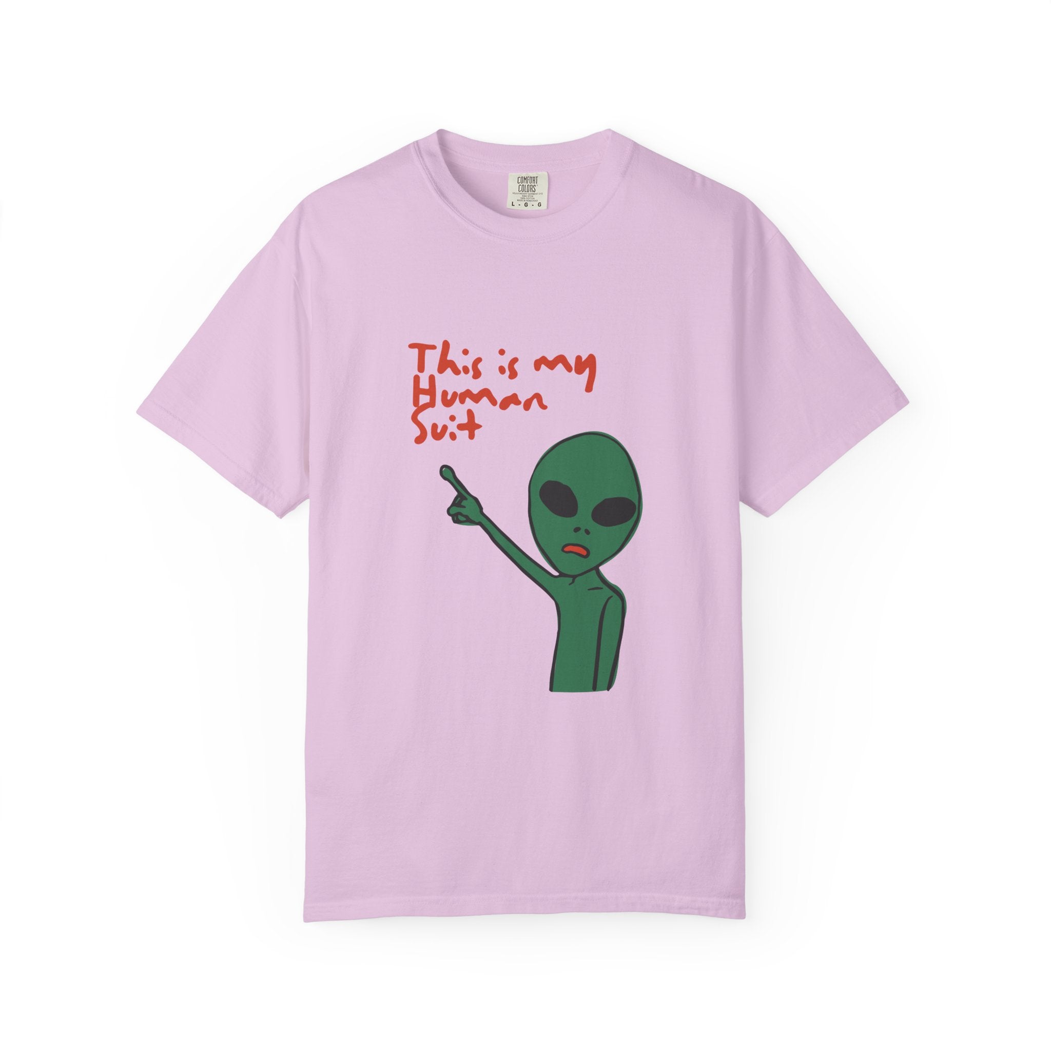 Alien Pointing T‑Shirt — "This Is My Human Suit" Graphic Tee