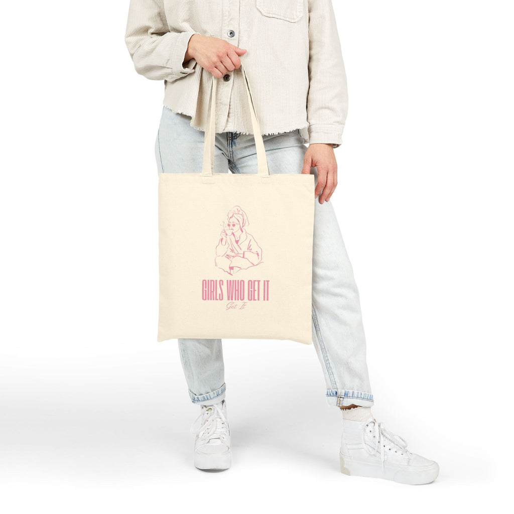 Tote Bag — "Girls Who Get It" Feminine Vintage Sketch Cotton Canvas Tote