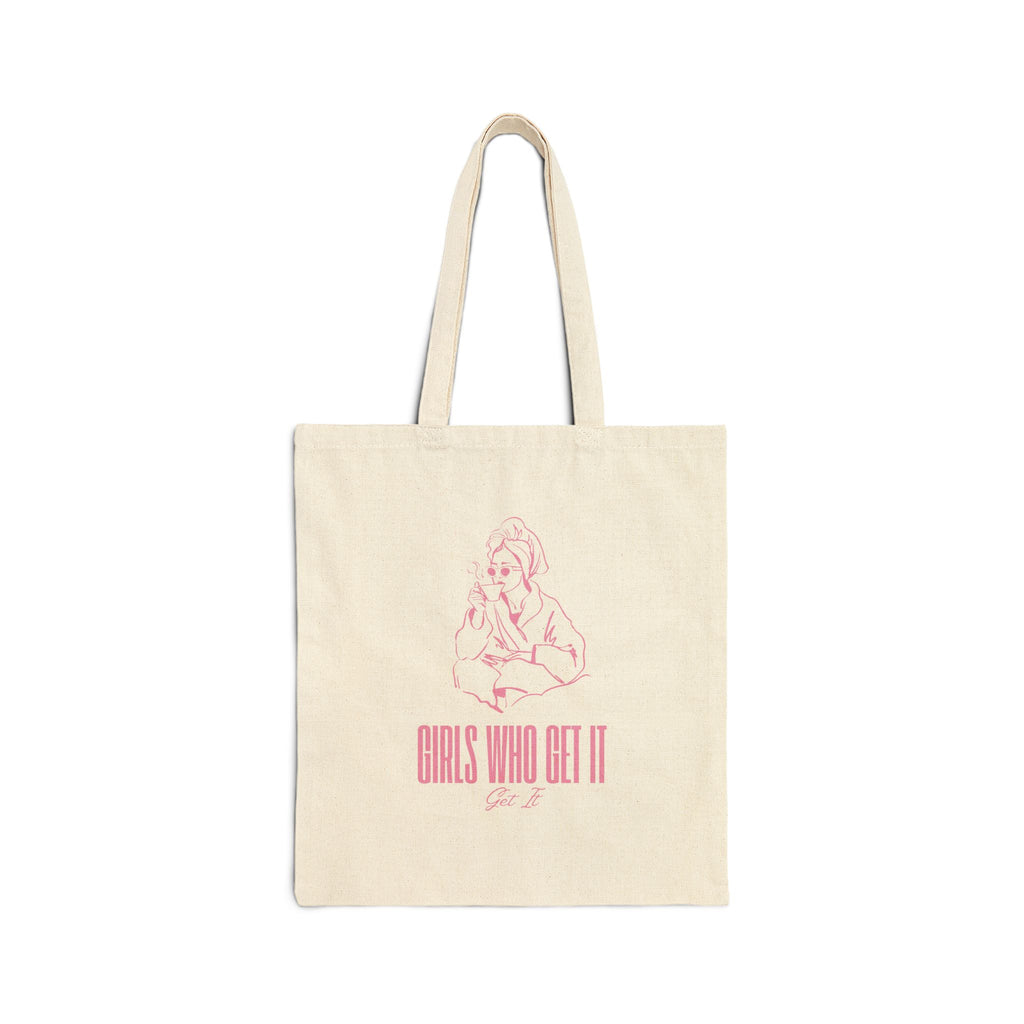Tote Bag — "Girls Who Get It" Feminine Vintage Sketch Cotton Canvas Tote