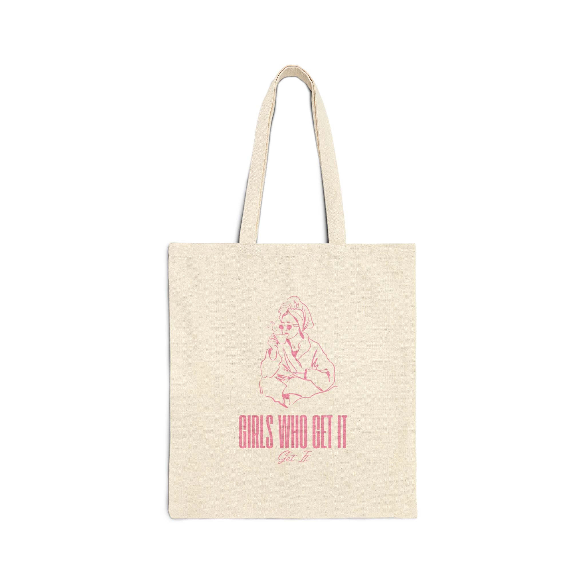 Tote Bag — "Girls Who Get It" Feminine Vintage Sketch Cotton Canvas Tote