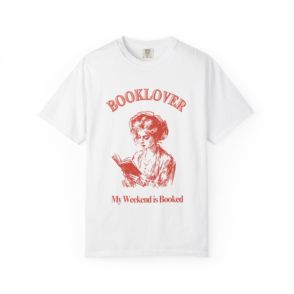 Booklover T-Shirt — "My Weekend Is Booked" Vintage Reading Tee