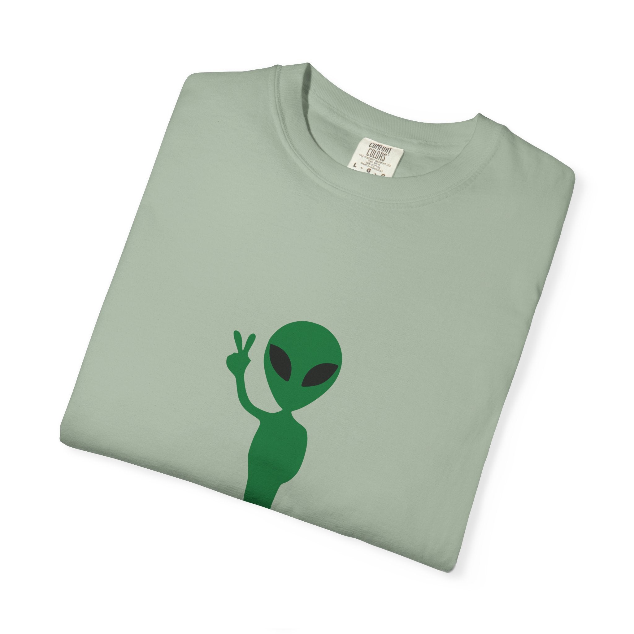 Alien Peace Sign T-Shirt — "Not Even From Here" Graphic Tee