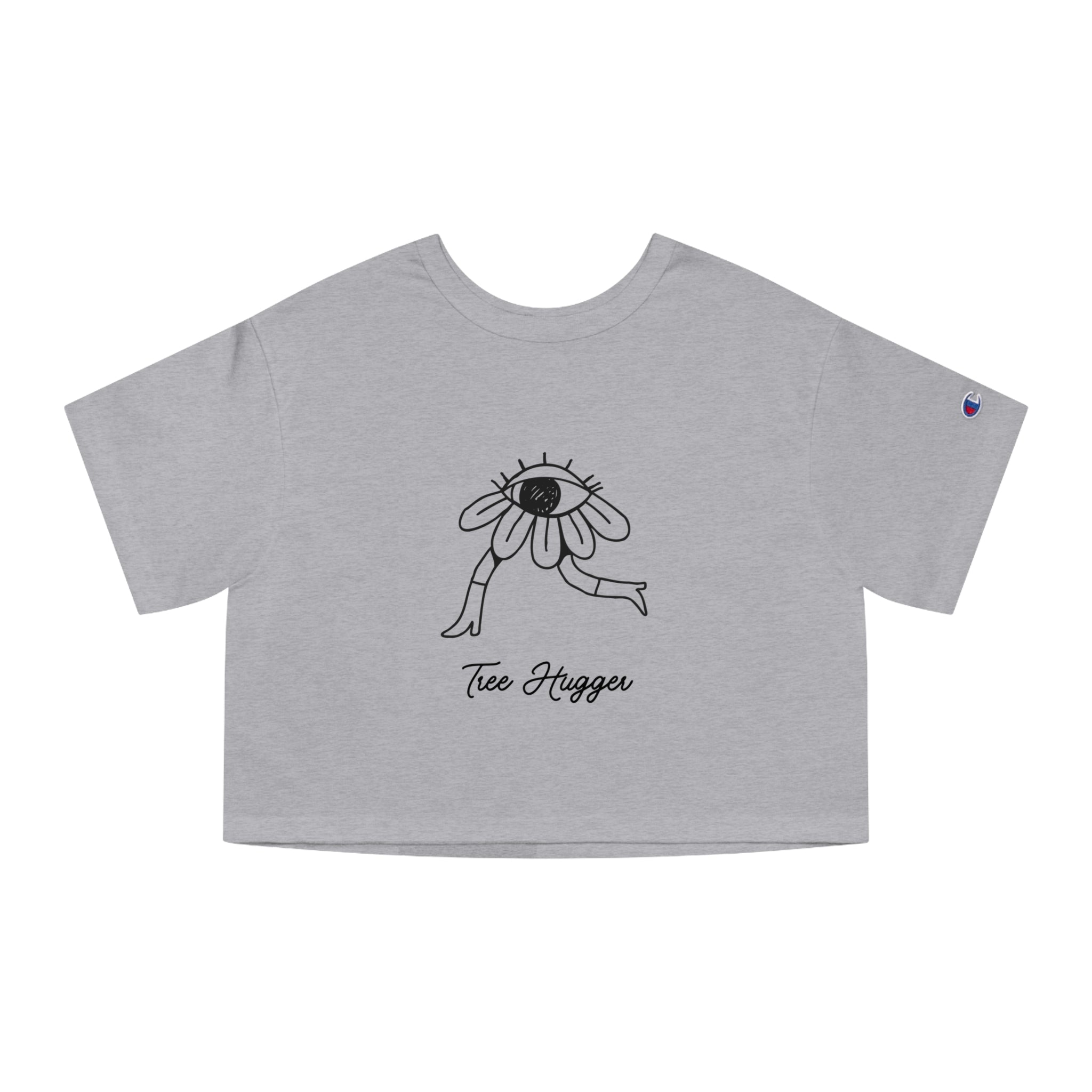Eye Daisy Tee Hugger Cropped T-Shirt — Minimal Boho Graphic Crop Top