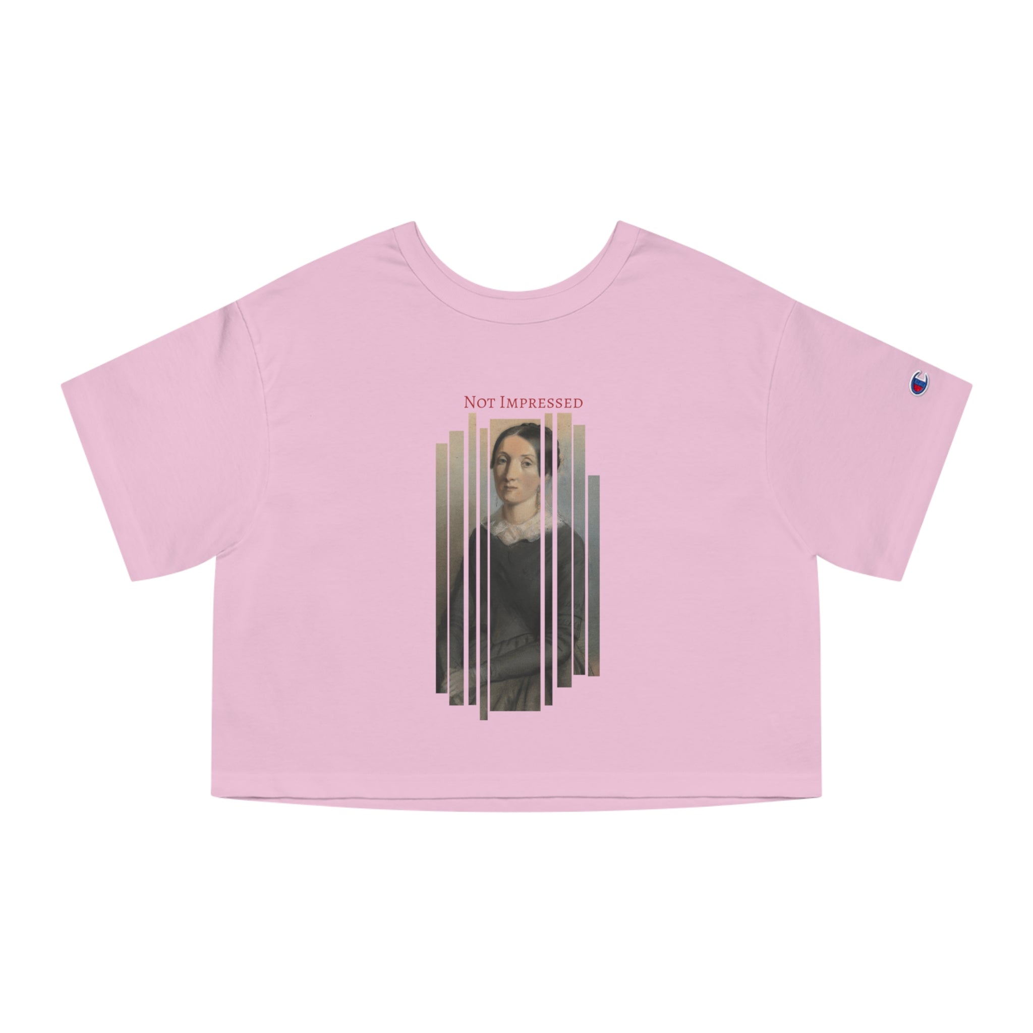 Cropped Tee — Vintage Portrait 'Not Impressed' Graphic