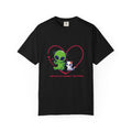 Alien & Cat Heart T-Shirt — "Me & My Cat Against the World" Cute Graphic Tee