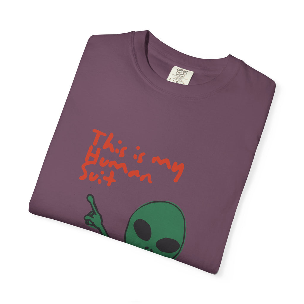 Alien Pointing T‑Shirt — "This Is My Human Suit" Graphic Tee