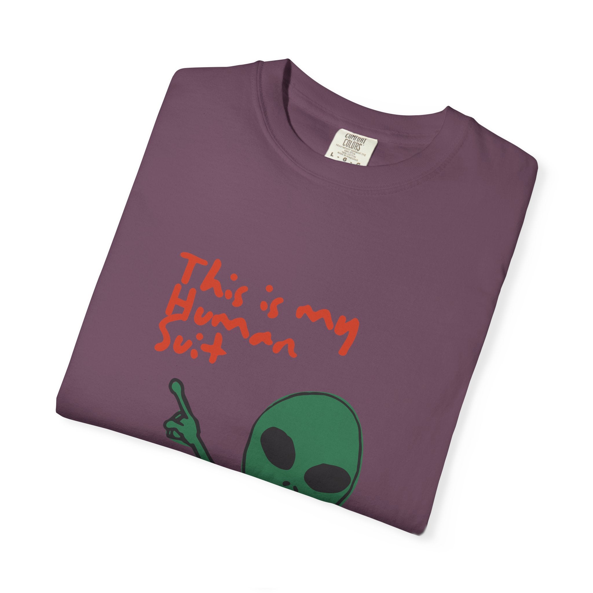 Alien Pointing T‑Shirt — "This Is My Human Suit" Graphic Tee