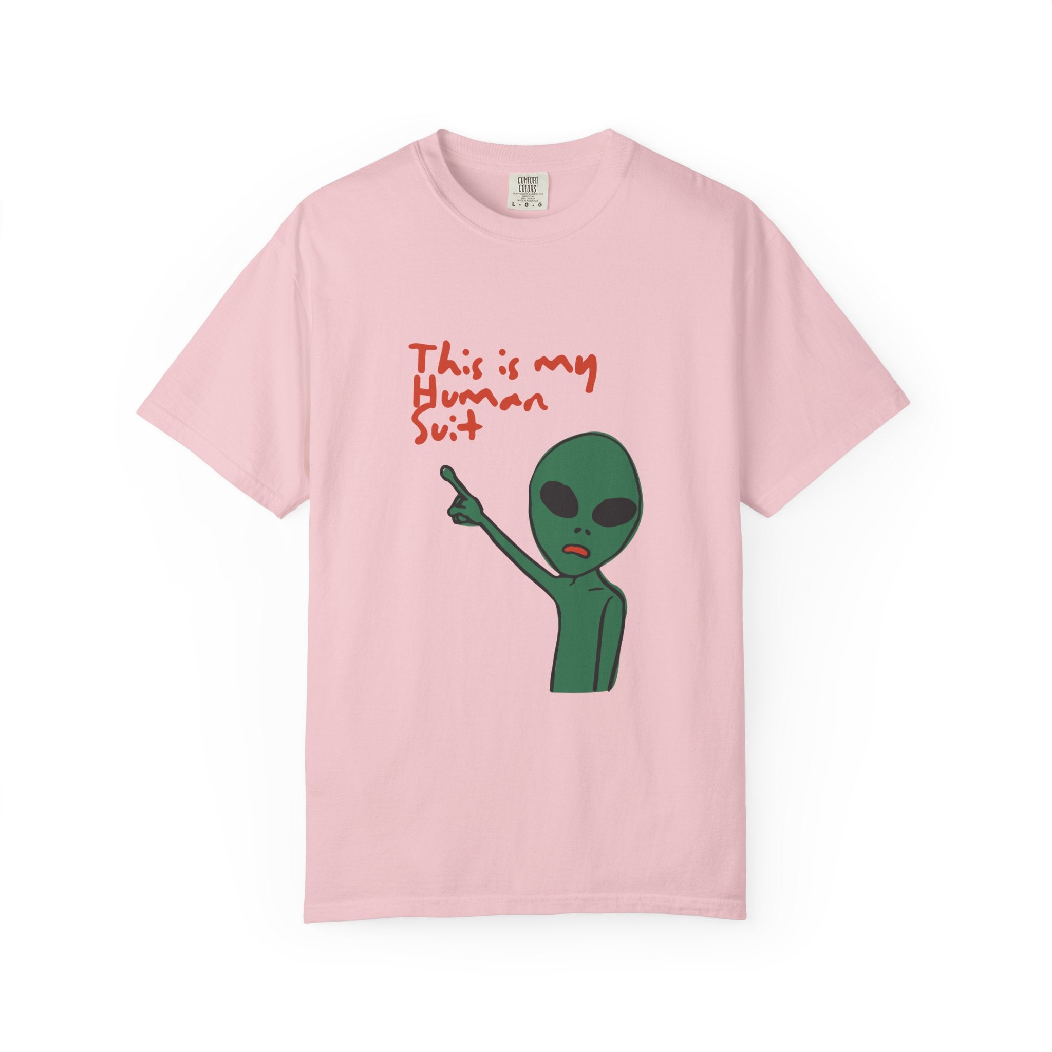 Alien Pointing T‑Shirt — "This Is My Human Suit" Graphic Tee