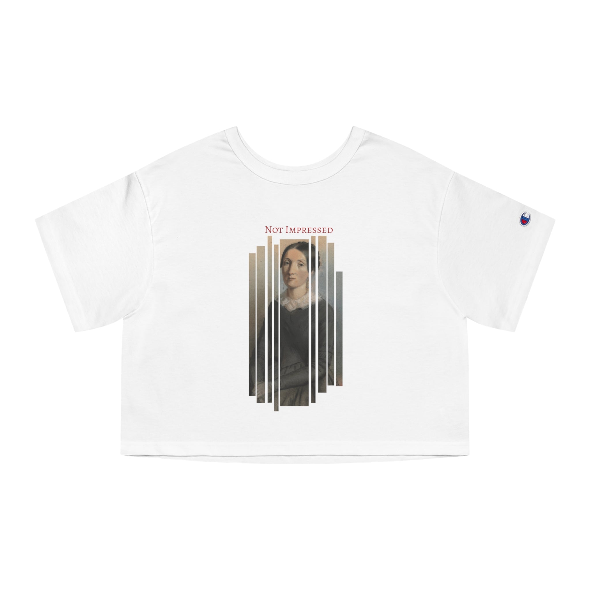 Cropped Tee — Vintage Portrait 'Not Impressed' Graphic
