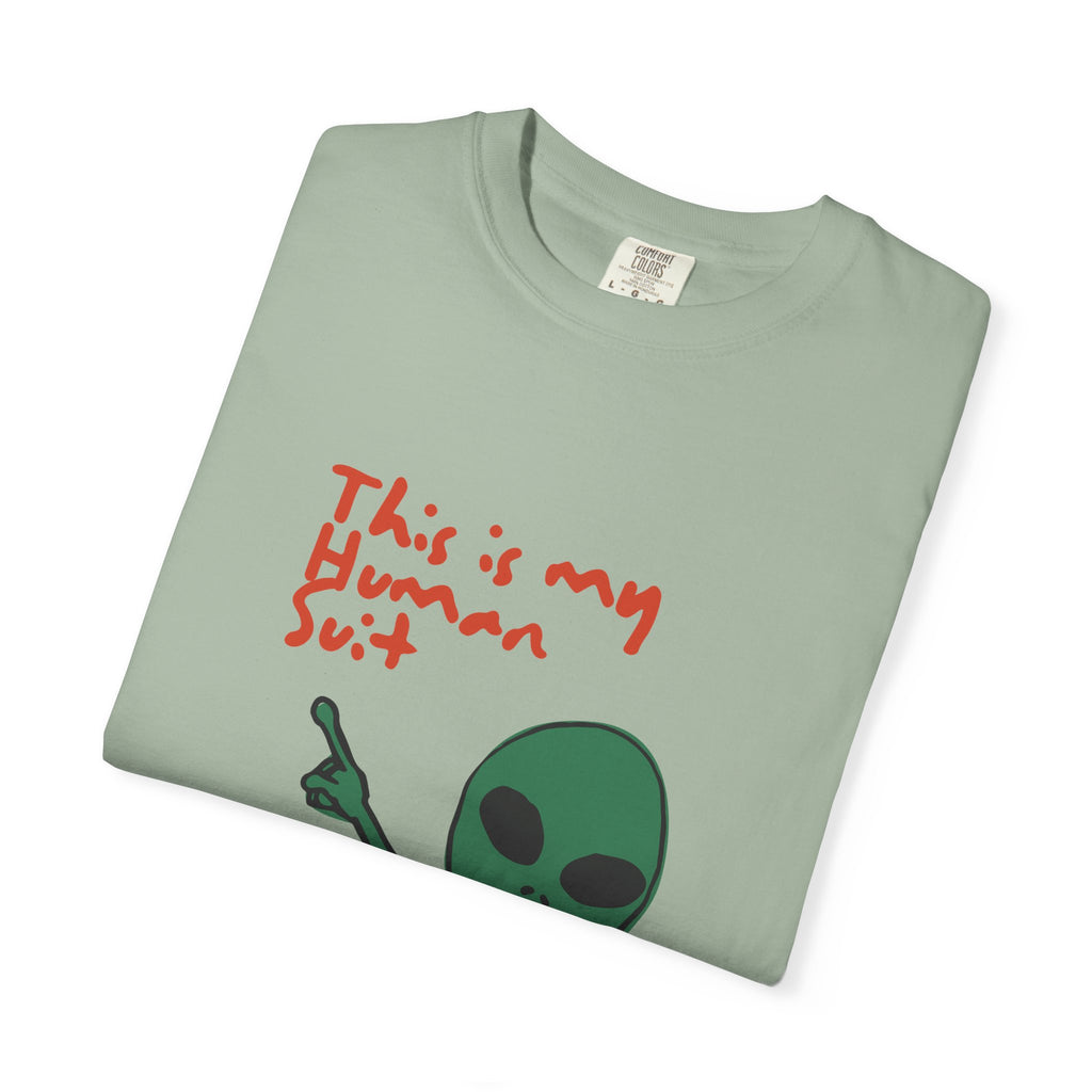 Alien Pointing T‑Shirt — "This Is My Human Suit" Graphic Tee