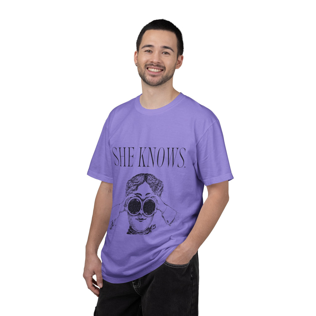 She Knows T-Shirt — Vintage Binoculars Graphic Tee