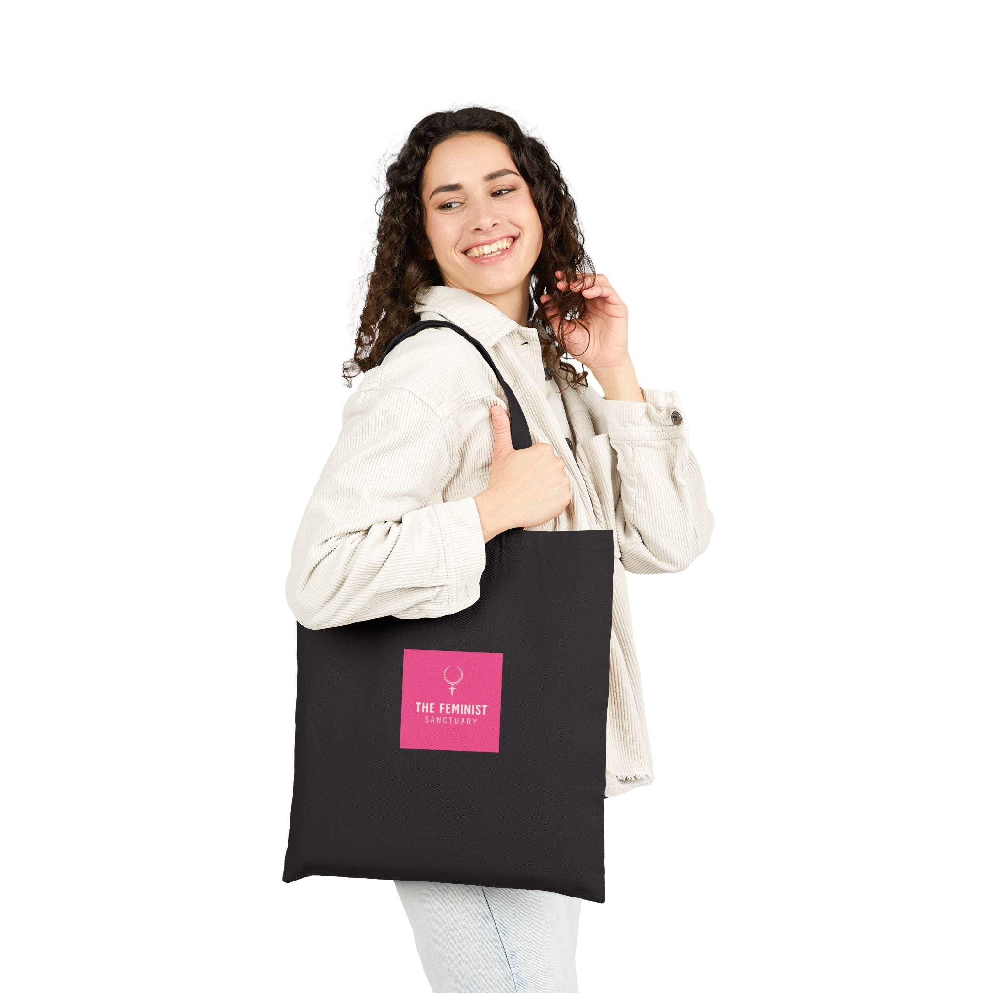 Feminist Collective Canvas Tote – 'The Feminist' Pink Logo Cotton Bag