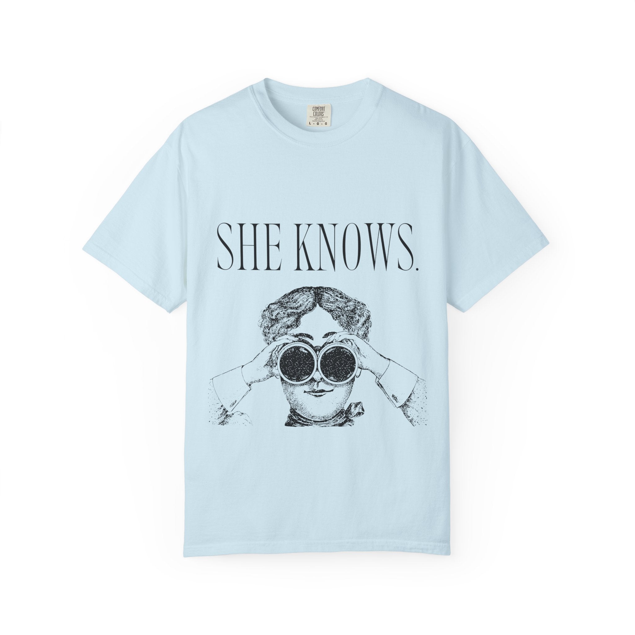 She Knows T-Shirt — Vintage Binoculars Graphic Tee