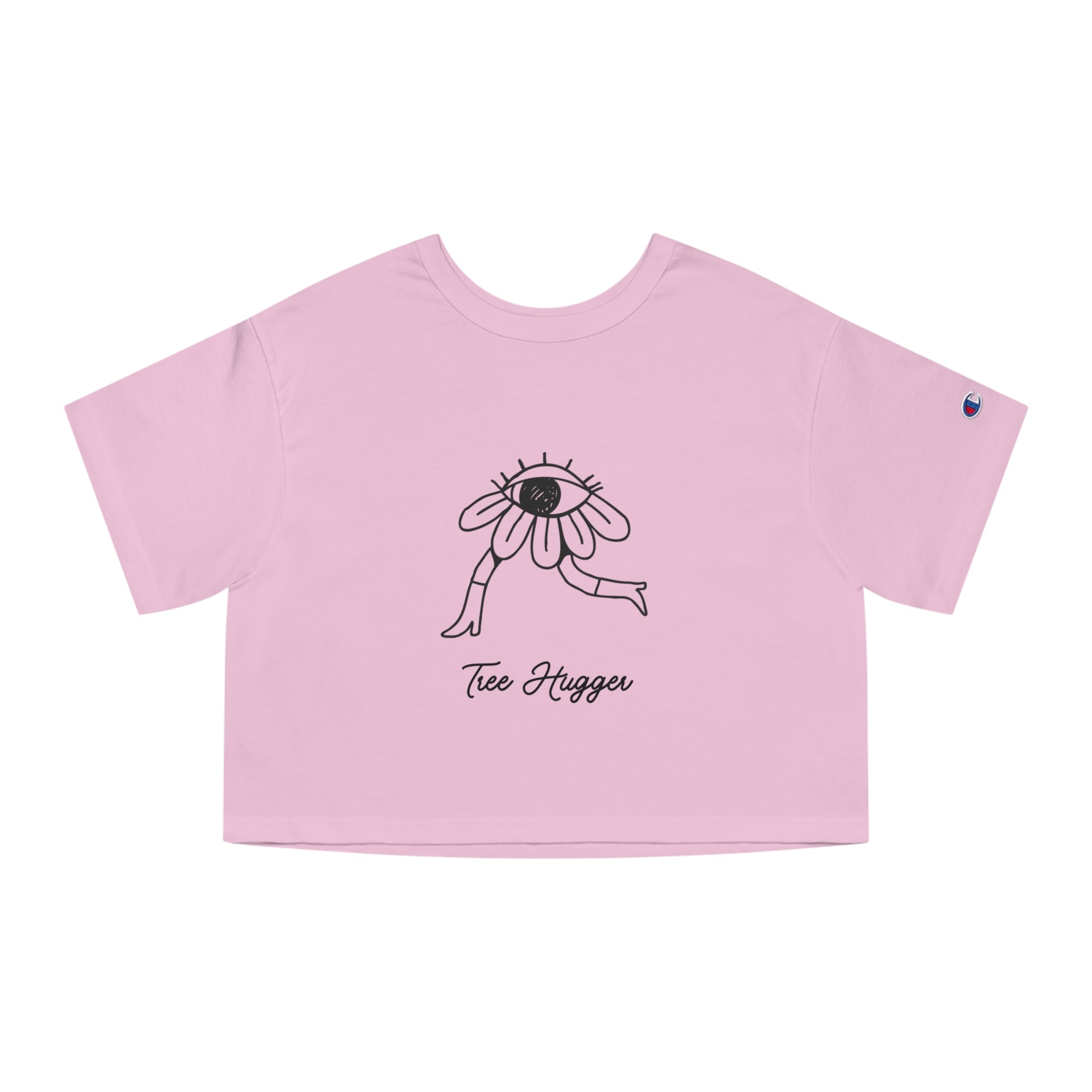 Eye Daisy Tee Hugger Cropped T-Shirt — Minimal Boho Graphic Crop Top