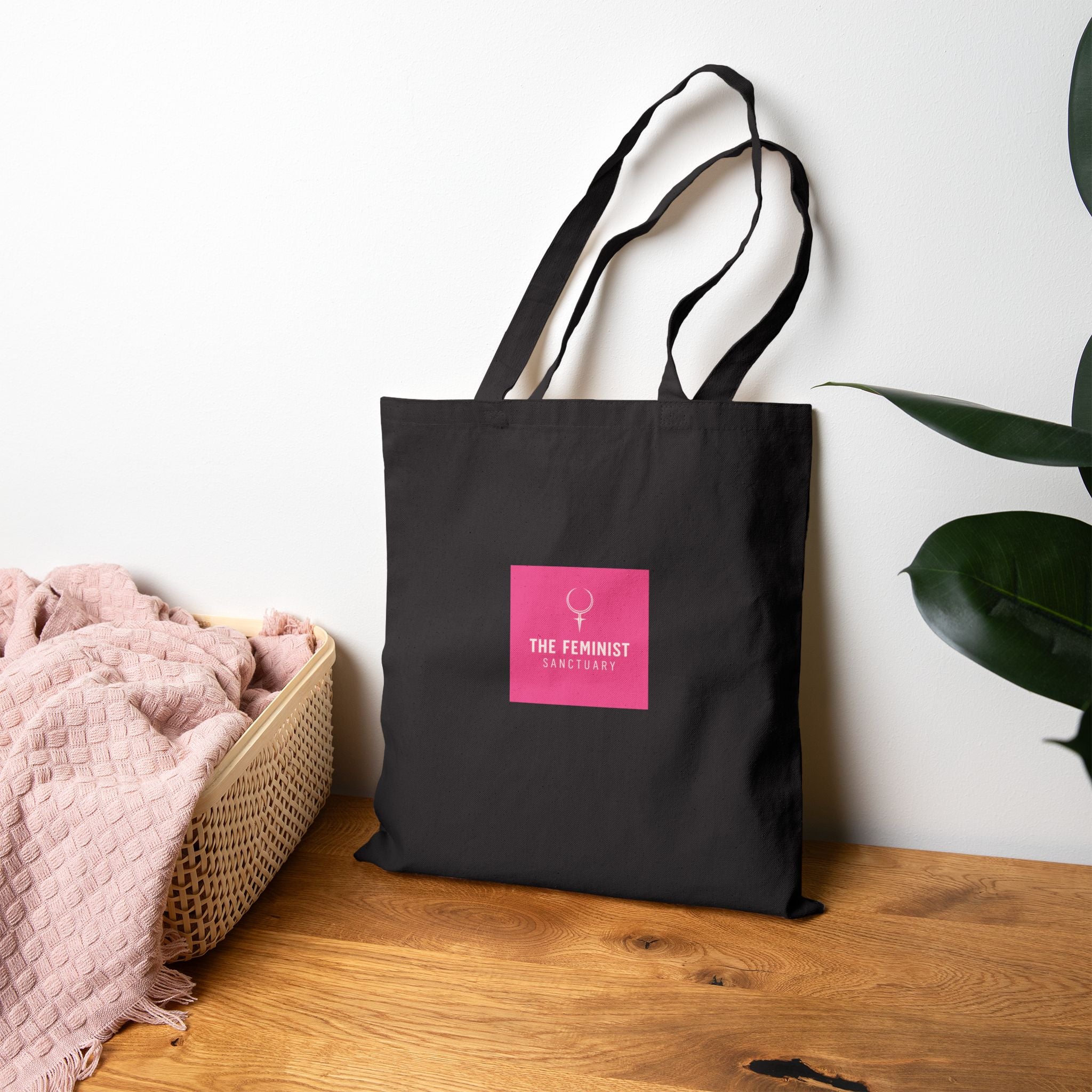 Feminist Collective Canvas Tote – 'The Feminist' Pink Logo Cotton Bag