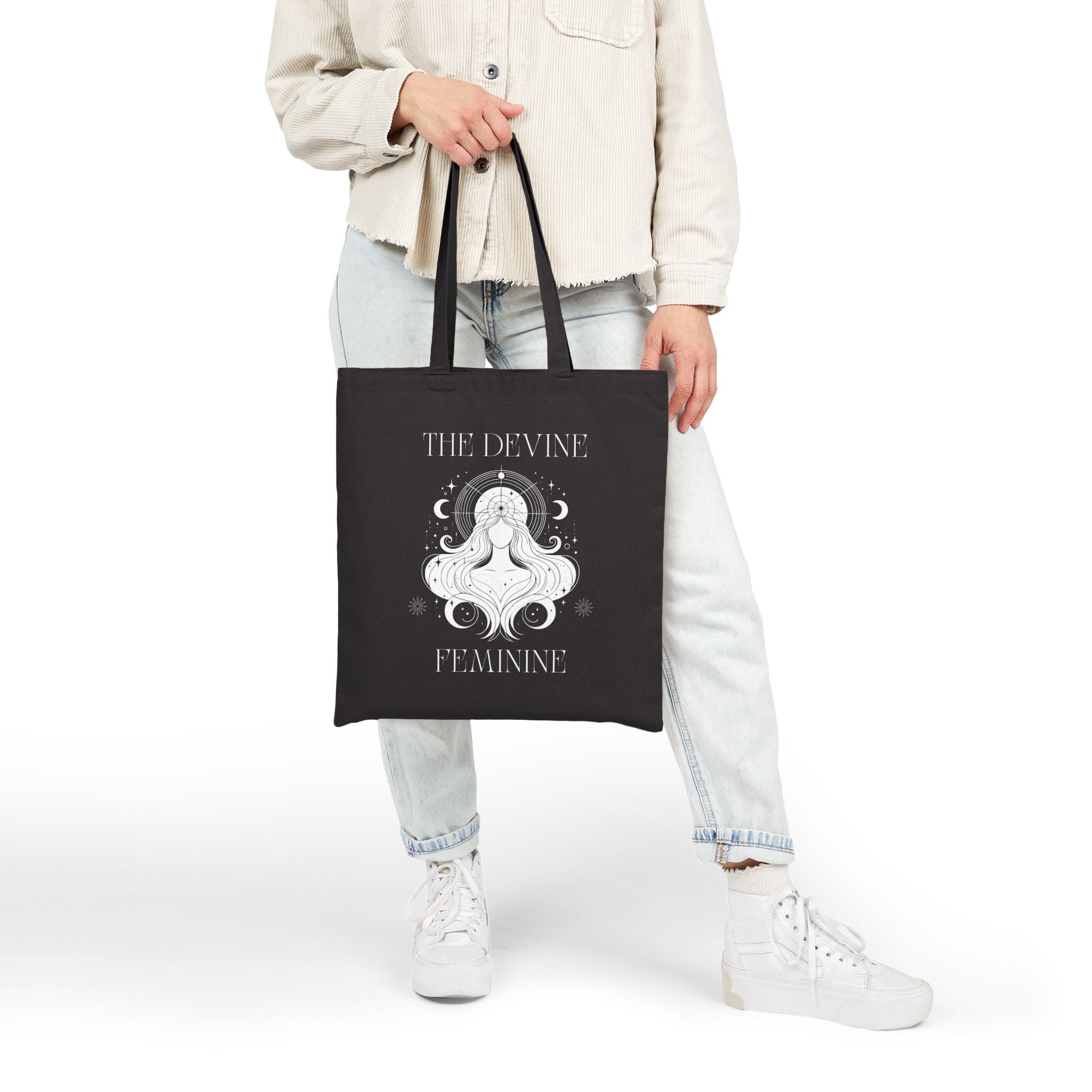 Divine Feminine Tote Bag — Boho Goddess Canvas Market Tote