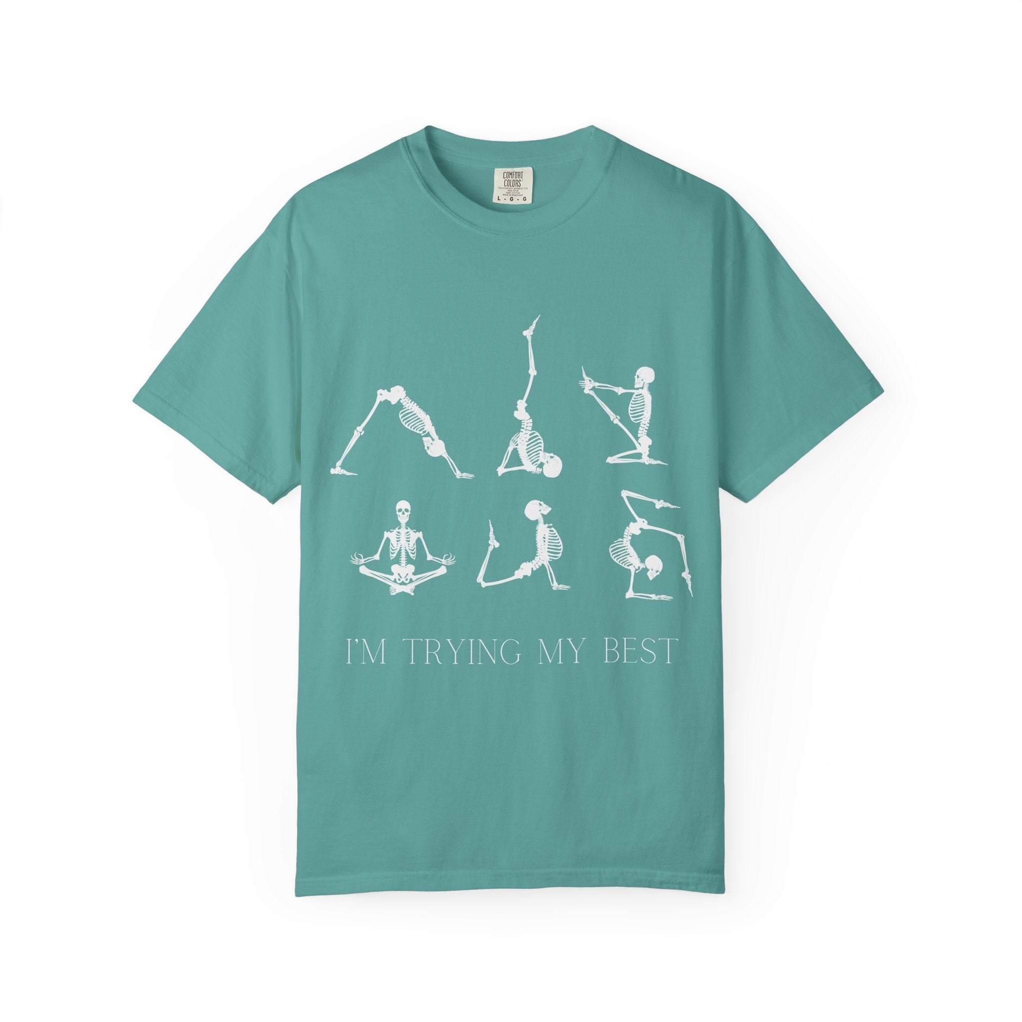 Yoga Skeleton T‑Shirt — 'I'm Trying My Best' Funny Yoga Tee
