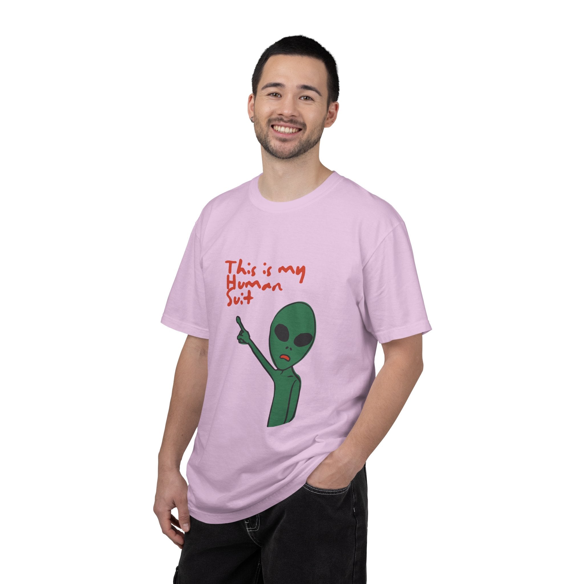 Alien Pointing T‑Shirt — "This Is My Human Suit" Graphic Tee