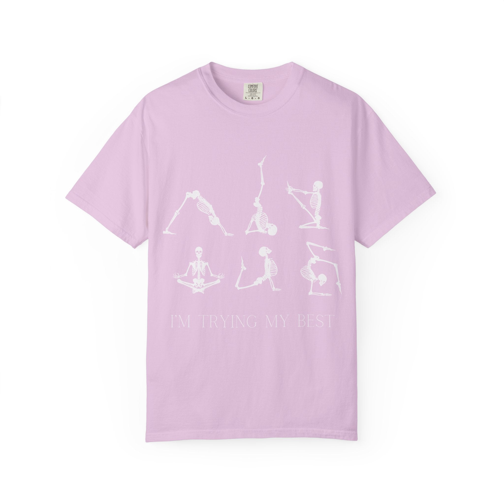Yoga Skeleton T‑Shirt — 'I'm Trying My Best' Funny Yoga Tee