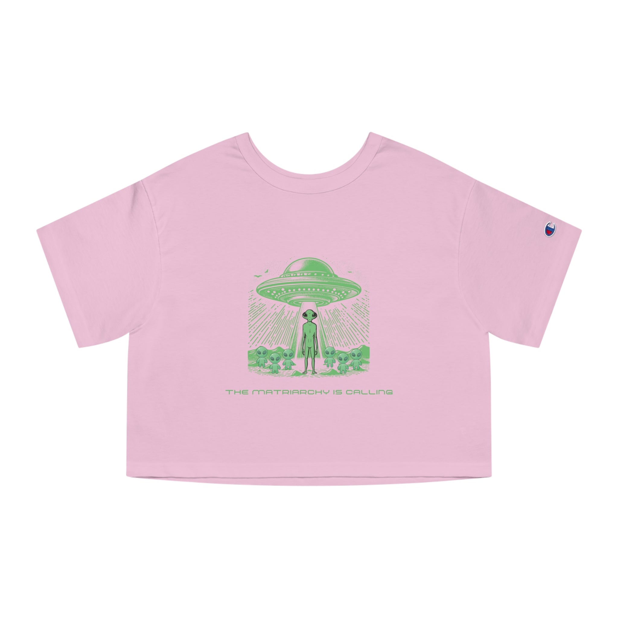 Alien Abduction Crop Tee — "The Invasion Is Calling" Graphic