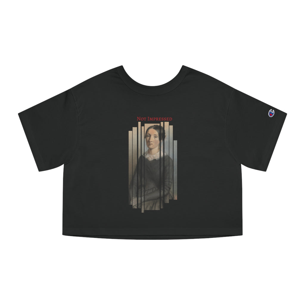 Cropped Tee — Vintage Portrait 'Not Impressed' Graphic
