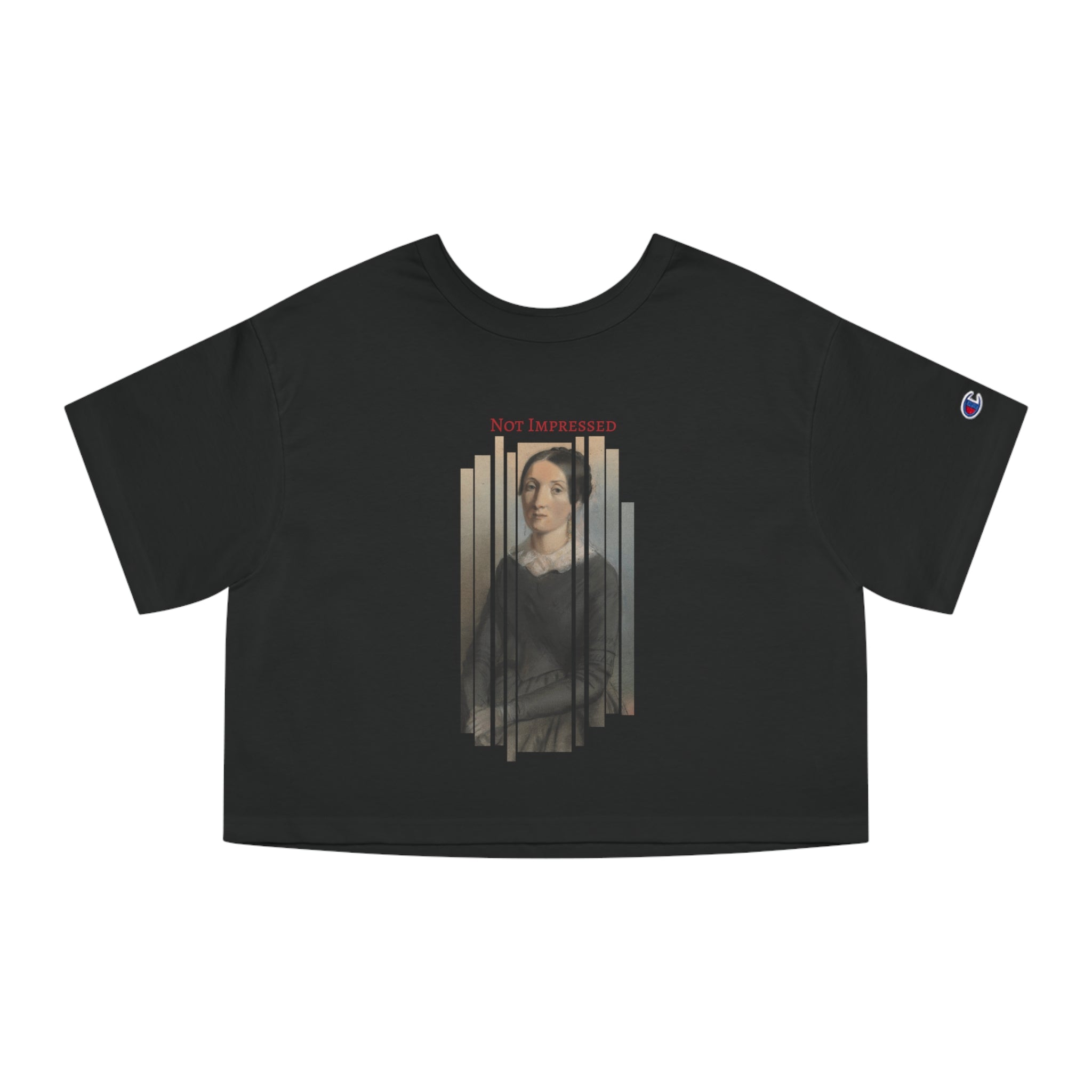 Cropped Tee — Vintage Portrait 'Not Impressed' Graphic