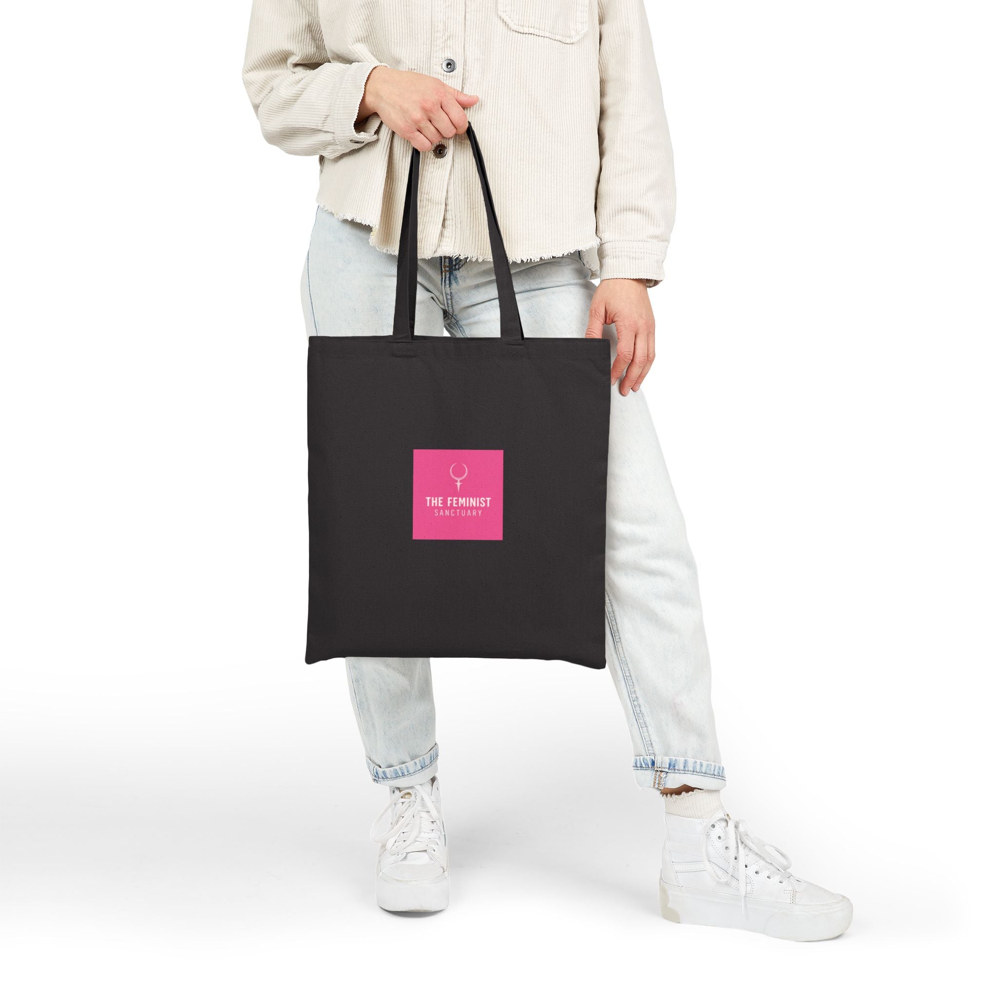 Feminist Collective Canvas Tote – 'The Feminist' Pink Logo Cotton Bag