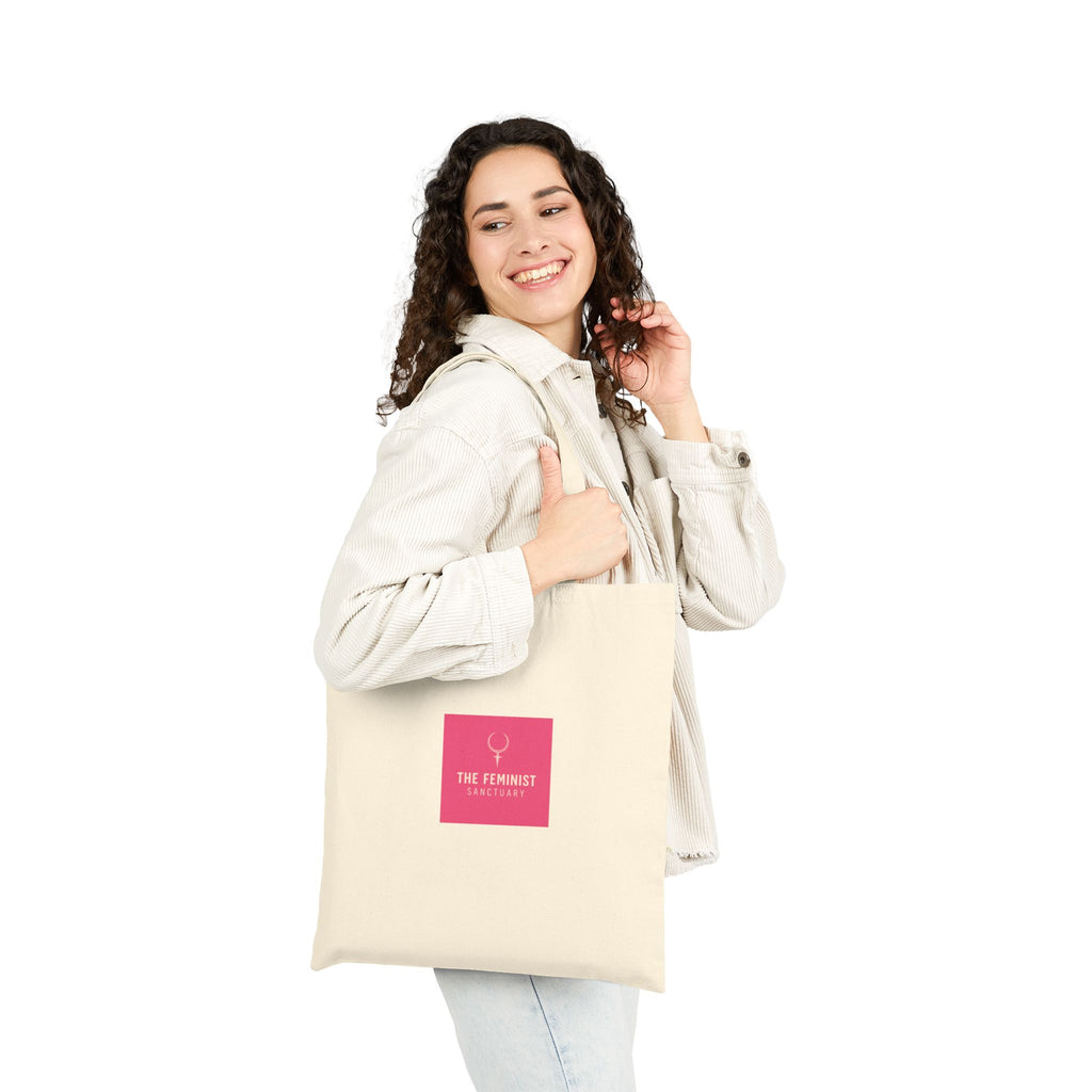 Feminist Collective Canvas Tote – 'The Feminist' Pink Logo Cotton Bag