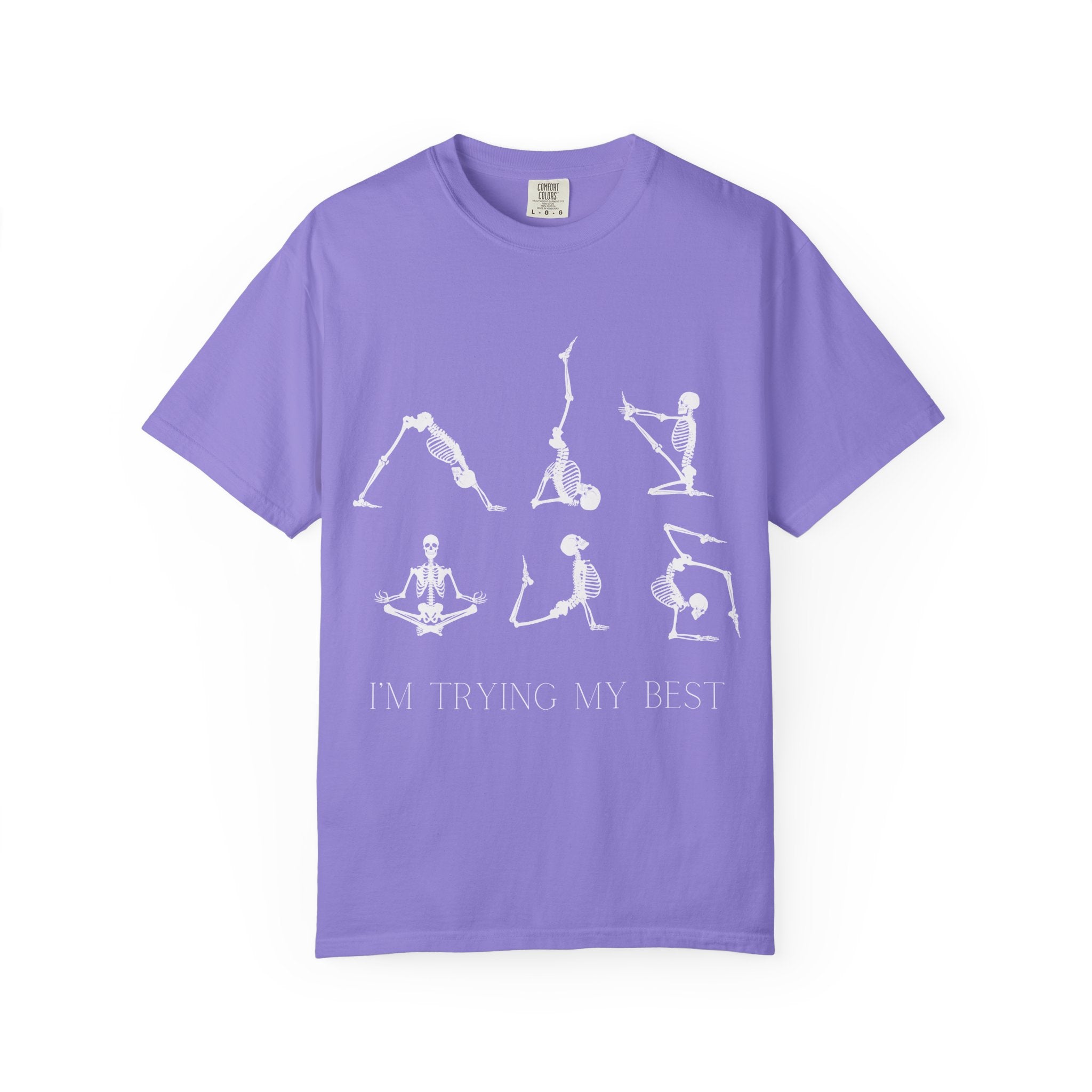 Yoga Skeleton T‑Shirt — 'I'm Trying My Best' Funny Yoga Tee
