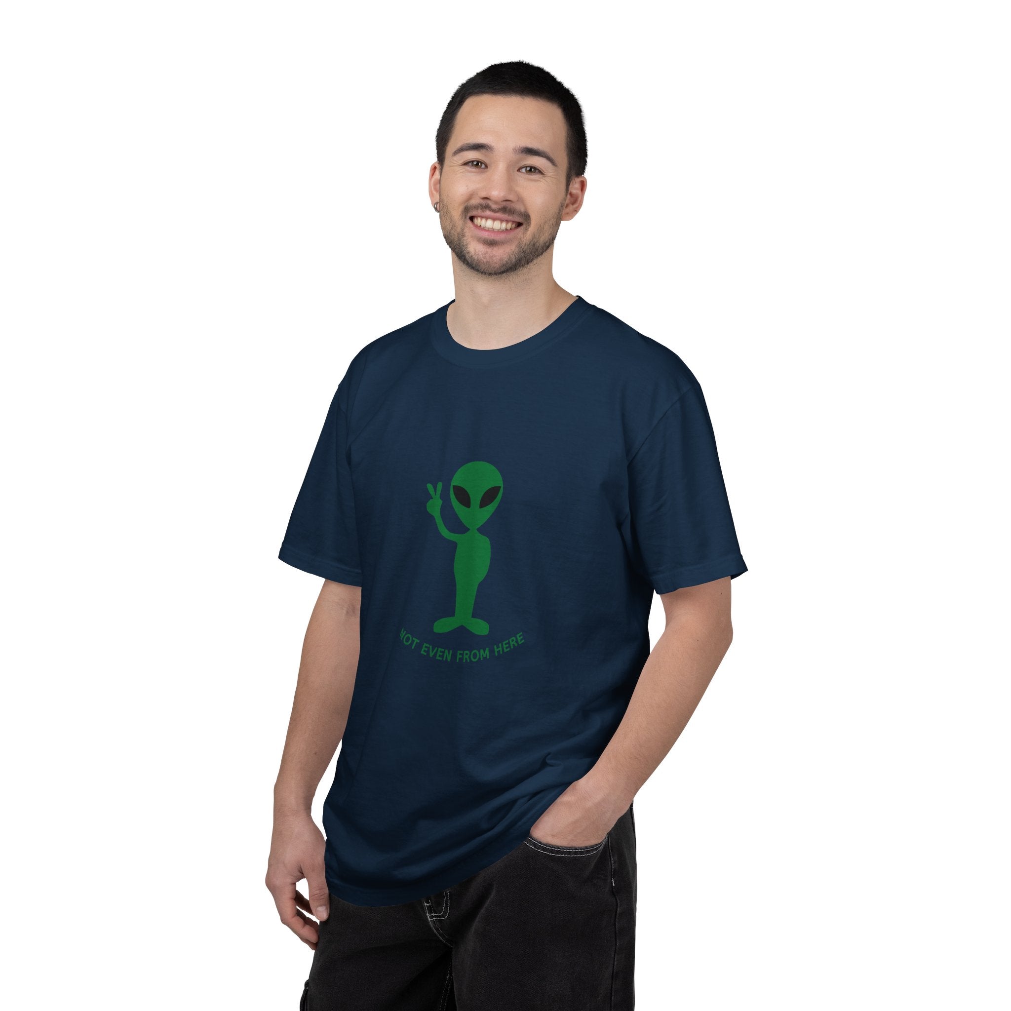 Alien Peace Sign T-Shirt — "Not Even From Here" Graphic Tee