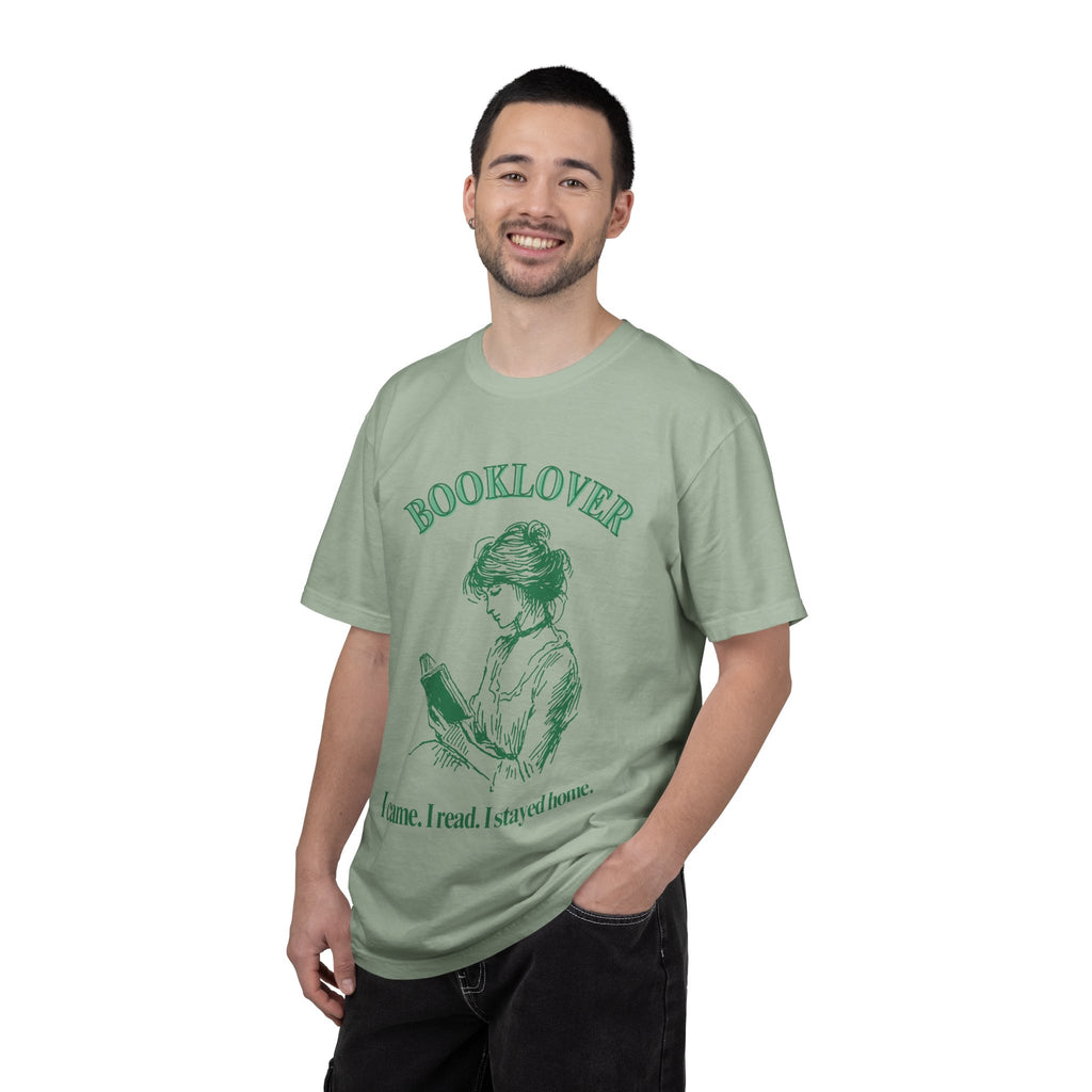 Booklover T-Shirt — “I came. I read. I stayed home.” Vintage Reader Tee