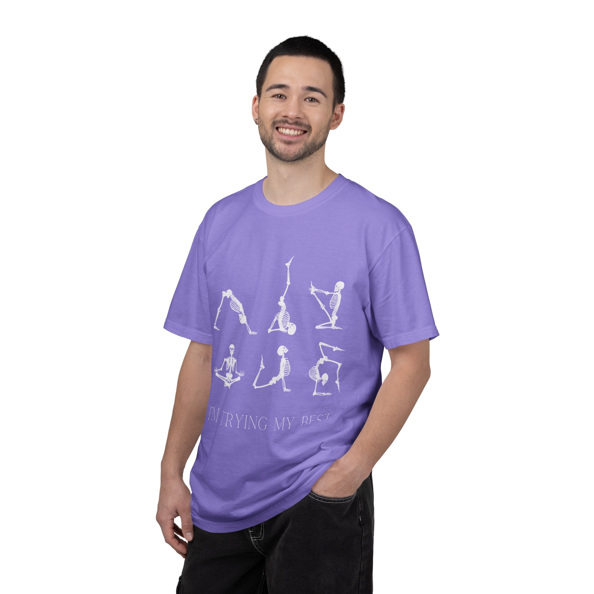 Yoga Skeleton T‑Shirt — 'I'm Trying My Best' Funny Yoga Tee