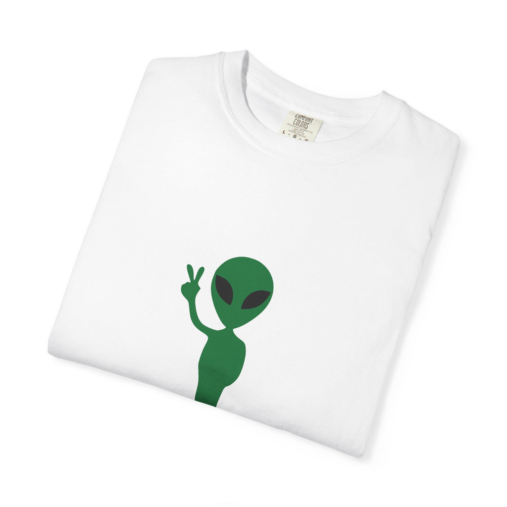 Alien Peace Sign T-Shirt — "Not Even From Here" Graphic Tee