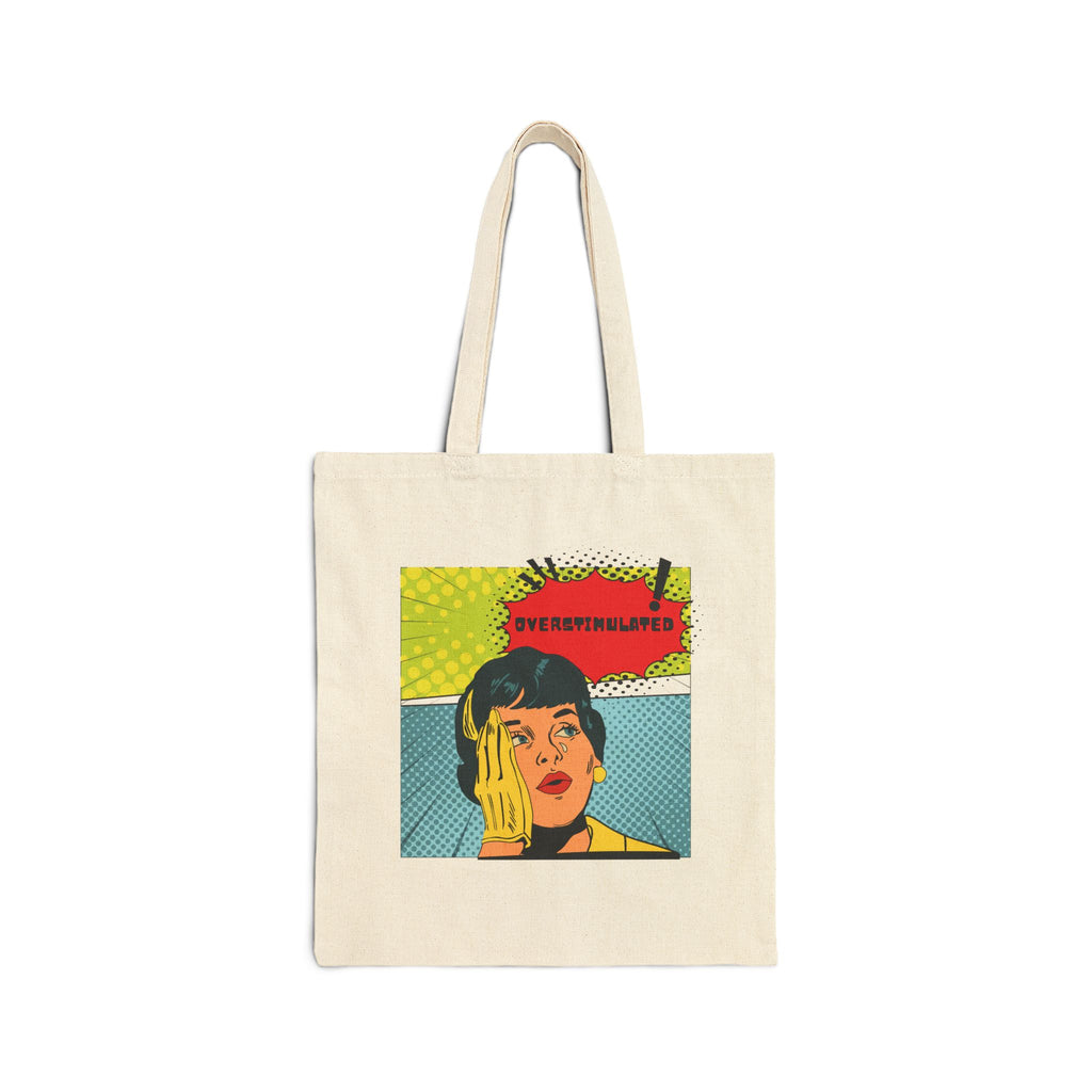 Pop Art Portrait Canvas Tote Bag – Retro Comic "EVERYTHING HURTS" Design