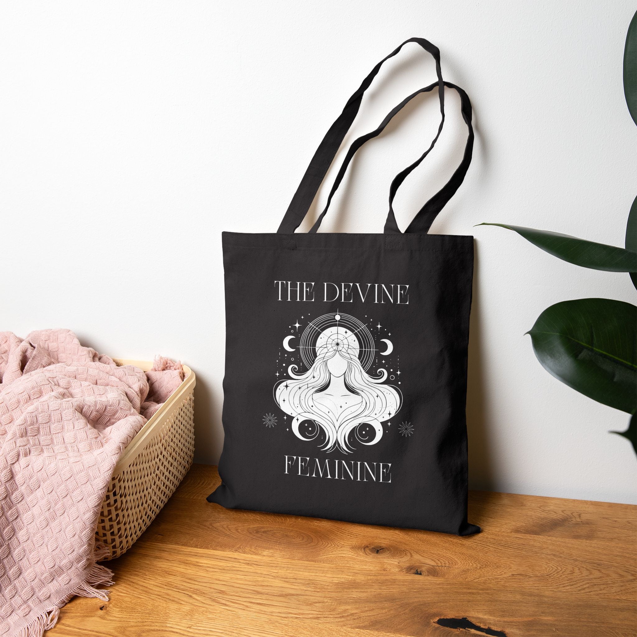 Divine Feminine Tote Bag — Boho Goddess Canvas Market Tote