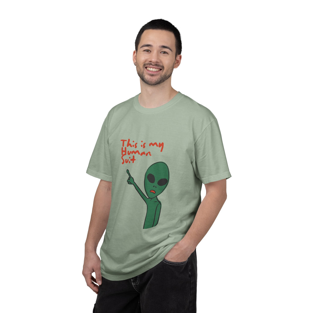Alien Pointing T‑Shirt — "This Is My Human Suit" Graphic Tee