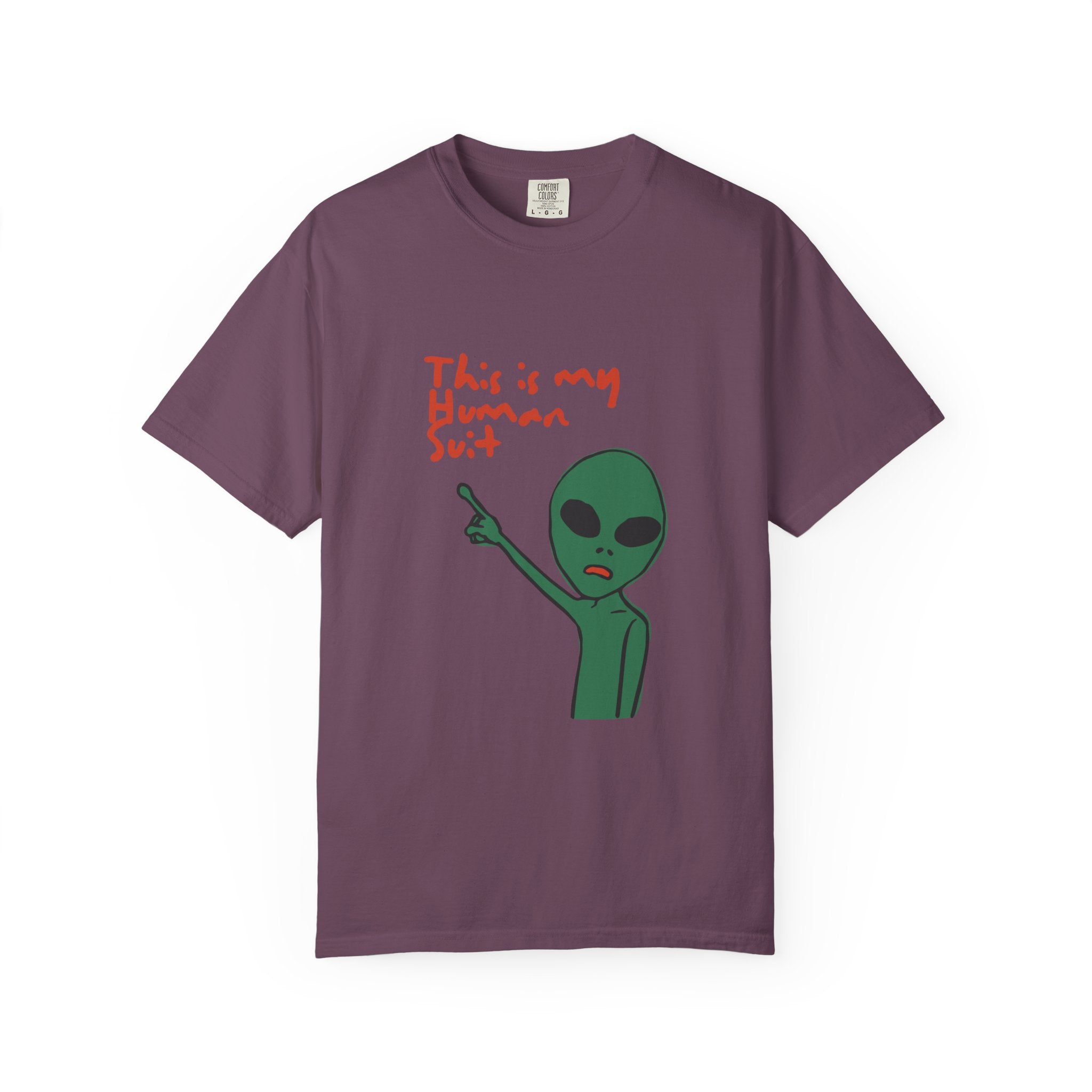 Alien Pointing T‑Shirt — "This Is My Human Suit" Graphic Tee