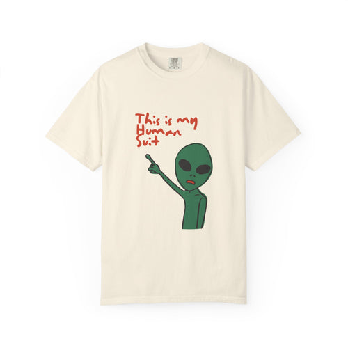 Alien Pointing T‑Shirt — "This Is My Human Suit" Graphic Tee