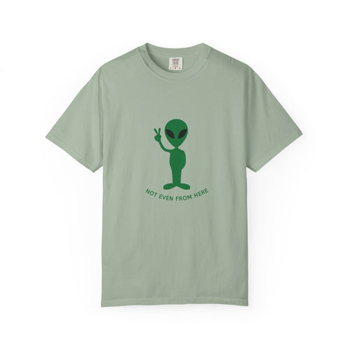 Alien Peace Sign T-Shirt — "Not Even From Here" Graphic Tee