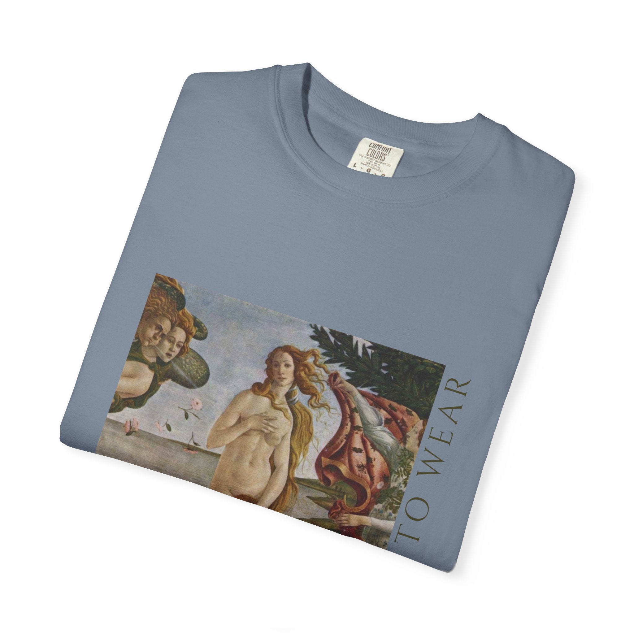 T-Shirt — Vintage 'Birth of Venus' Art Print with "Nothing to Wear" Typography